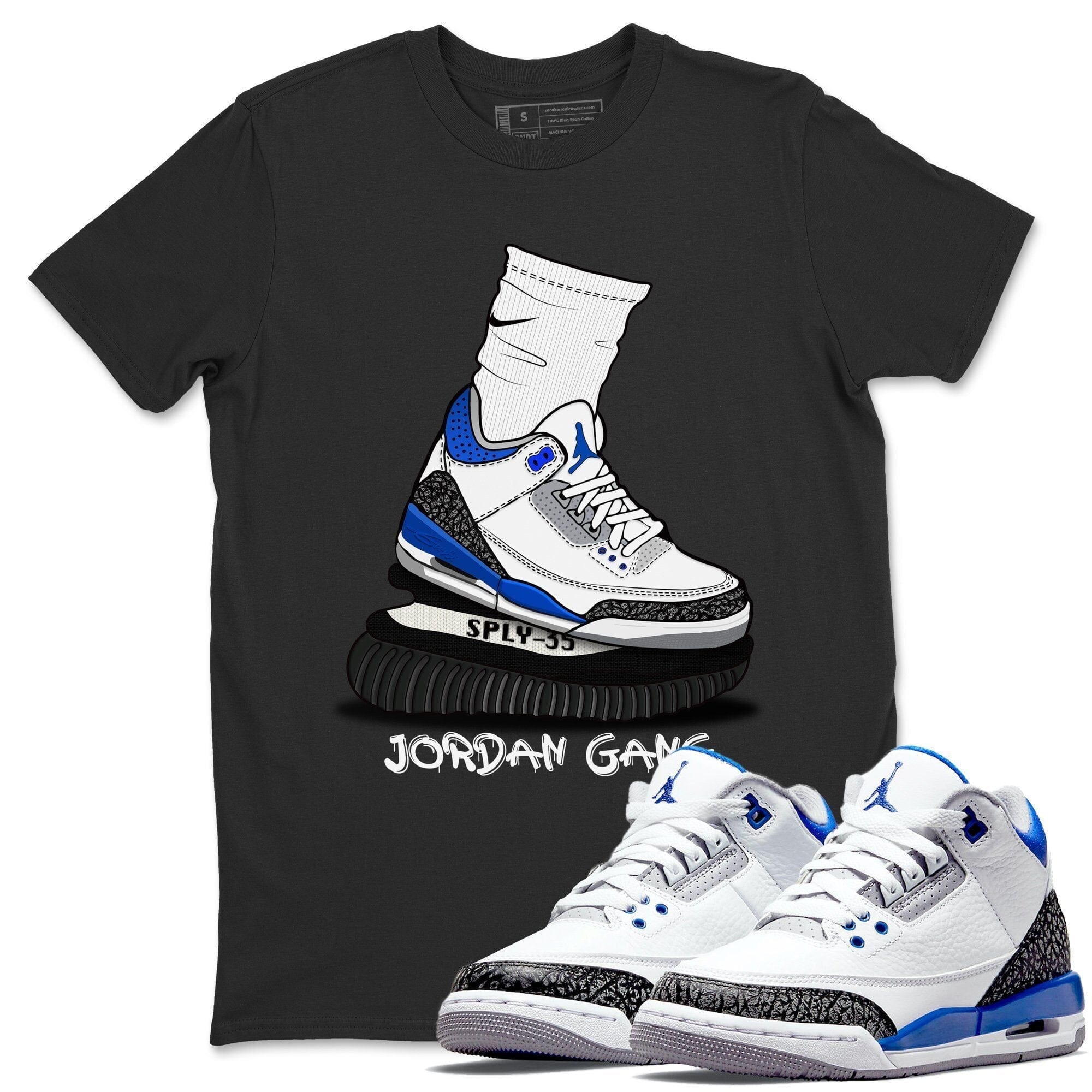 Jordan 3 Racer Blue Shirt To Match Jordans Jordan Gang Sneaker Tees Jordan 3 Racer Blue Drip Gear Zone Sneaker Matching Clothing Unisex Shirts