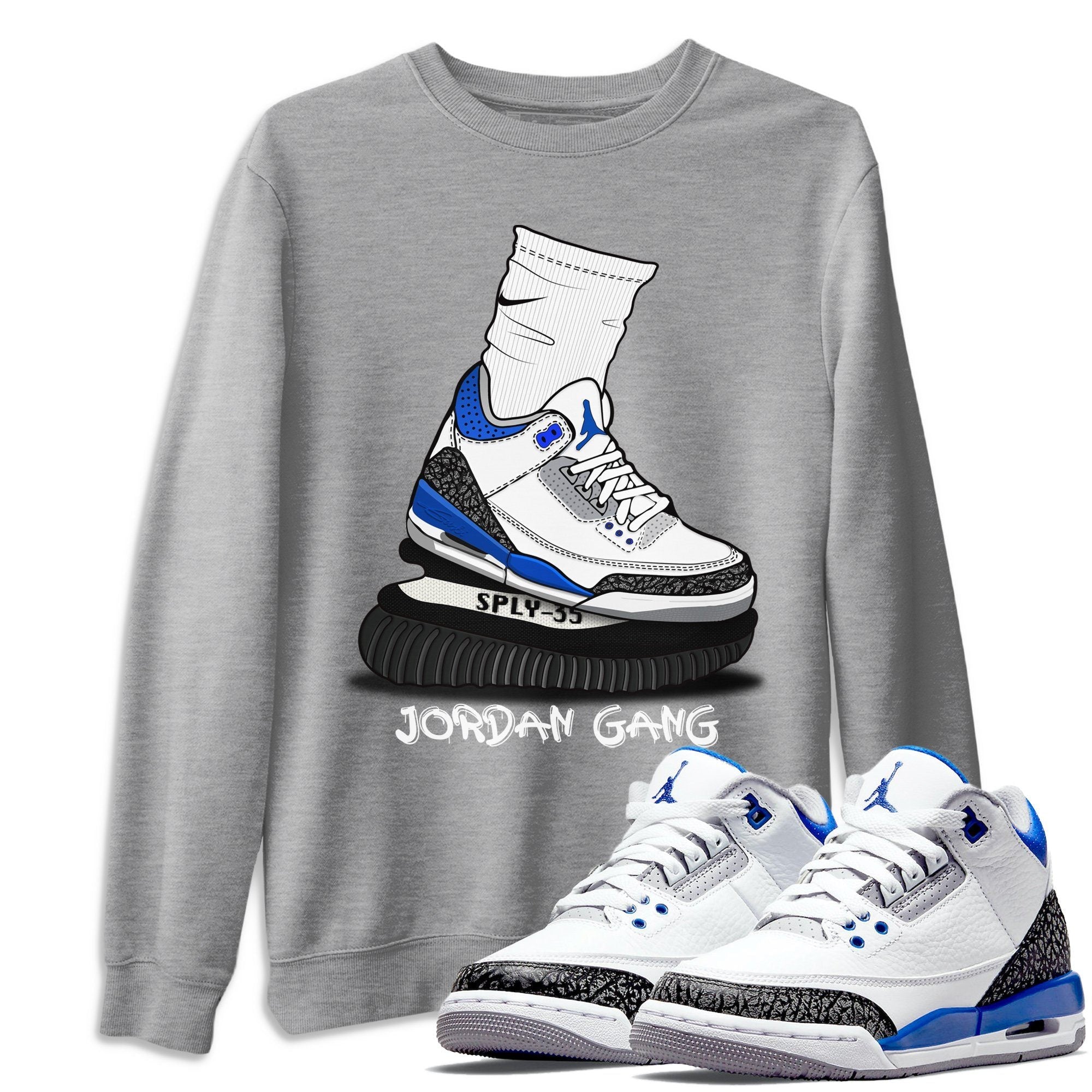 Jordan 3 Racer Blue Shirt To Match Jordans Jordan Gang Sneaker Tees Jordan 3 Racer Blue Drip Gear Zone Sneaker Matching Clothing Unisex Shirts