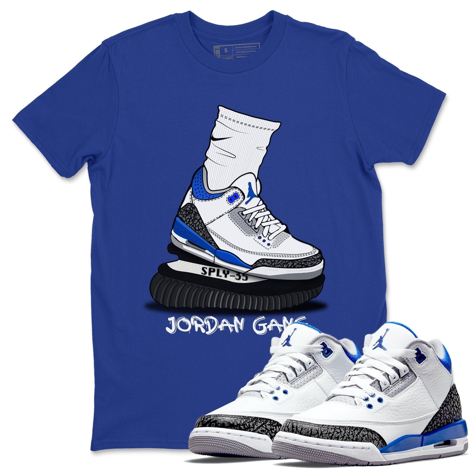 Jordan 3 Racer Blue Shirt To Match Jordans Jordan Gang Sneaker Tees Jordan 3 Racer Blue Drip Gear Zone Sneaker Matching Clothing Unisex Shirts