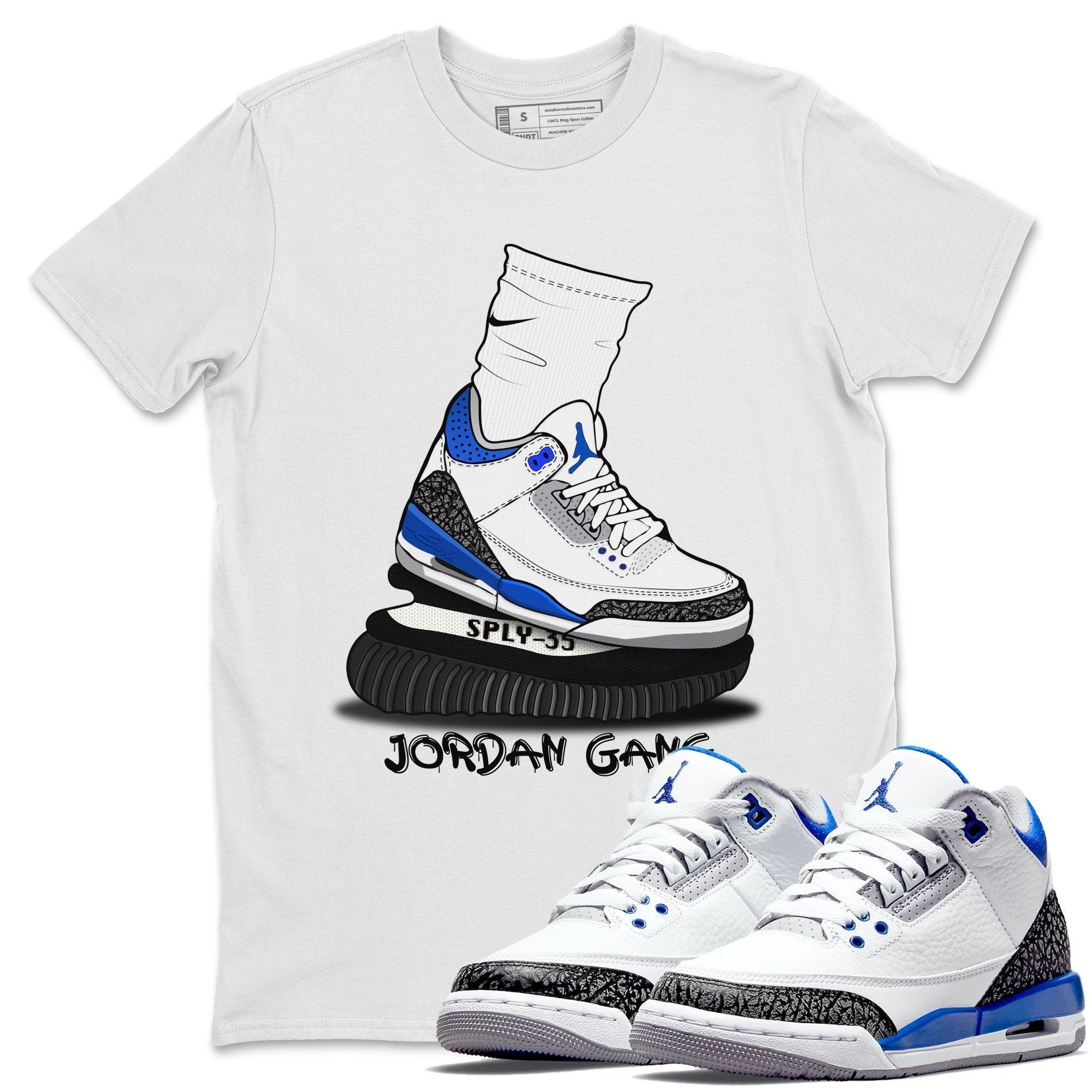 Jordan 3 Racer Blue Shirt To Match Jordans Jordan Gang Sneaker Tees Jordan 3 Racer Blue Drip Gear Zone Sneaker Matching Clothing Unisex Shirts