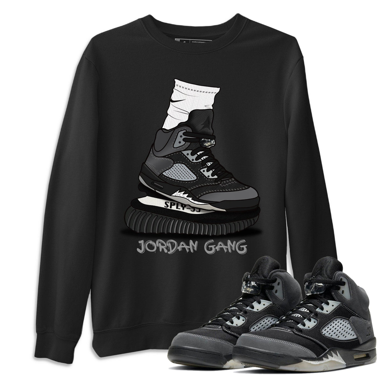 Jordan 5 Anthracite Shirt To Match Jordans Jordan Gang Sneaker Tees Jordan 5 Anthracite Drip Gear Zone Sneaker Matching Clothing Unisex Shirts