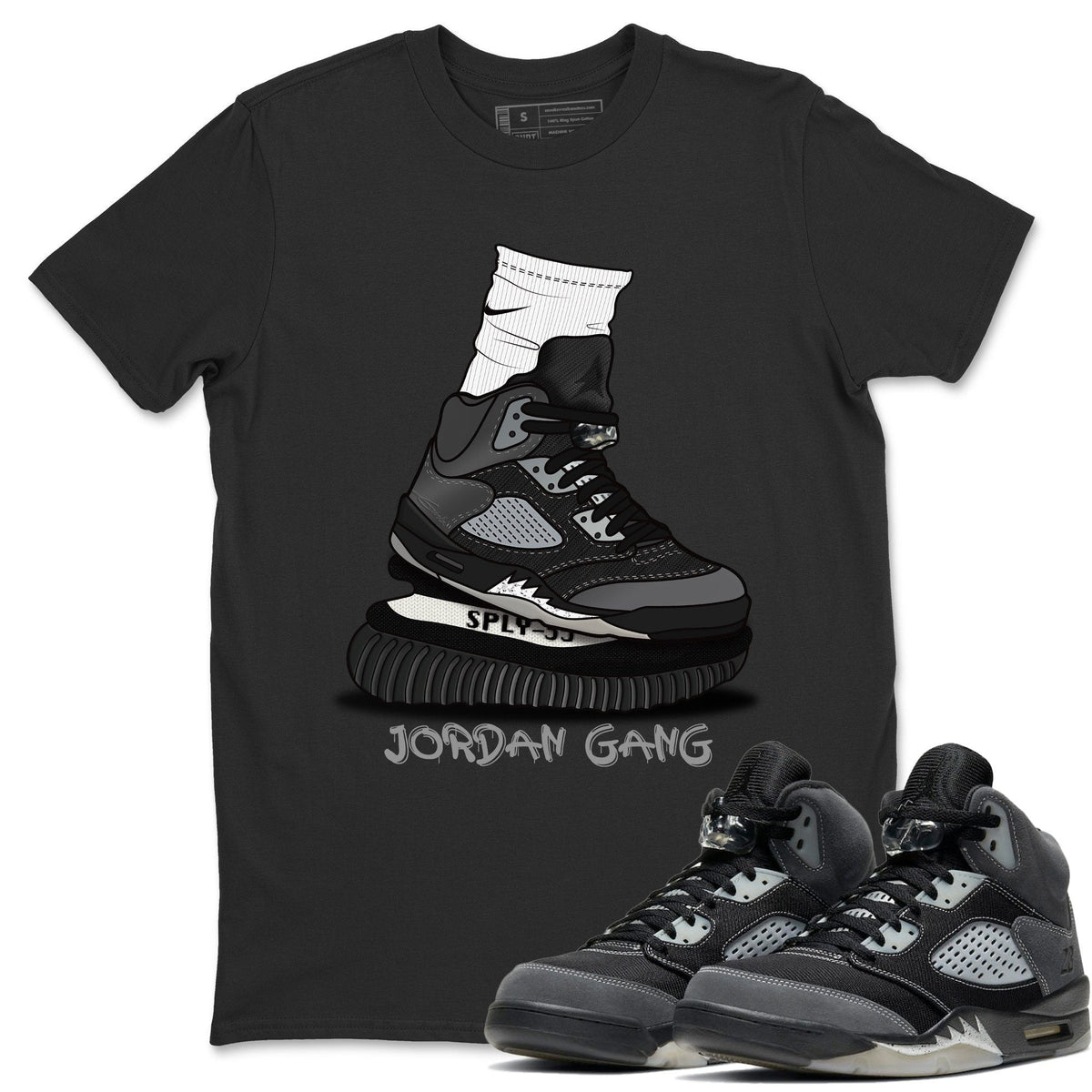 Jordan 5 Anthracite Shirt To Match Jordans Jordan Gang Sneaker Tees Jordan 5 Anthracite Drip Gear Zone Sneaker Matching Clothing Unisex Shirts