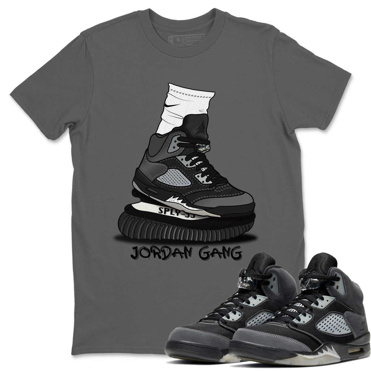 Jordan 5 Anthracite Shirt To Match Jordans Jordan Gang Sneaker Tees Jordan 5 Anthracite Drip Gear Zone Sneaker Matching Clothing Unisex Shirts