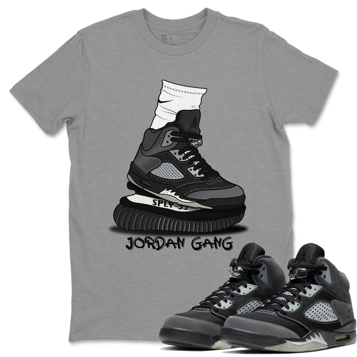 Jordan 5 Anthracite Shirt To Match Jordans Jordan Gang Sneaker Tees Jordan 5 Anthracite Drip Gear Zone Sneaker Matching Clothing Unisex Shirts