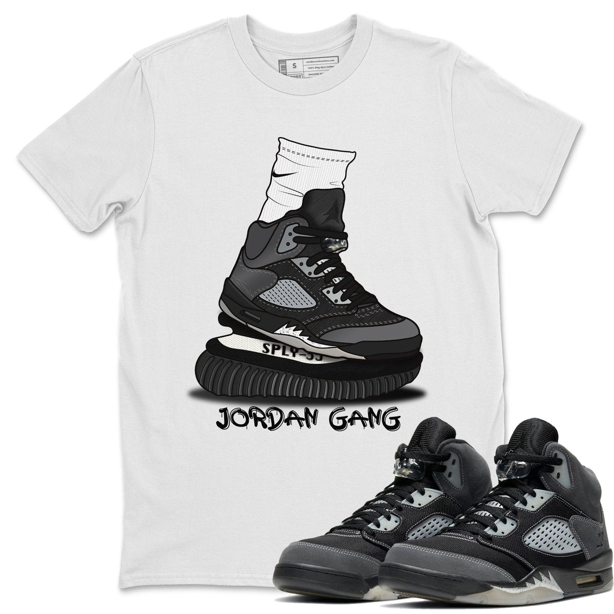 Jordan 5 Anthracite Shirt To Match Jordans Jordan Gang Sneaker Tees Jordan 5 Anthracite Drip Gear Zone Sneaker Matching Clothing Unisex Shirts