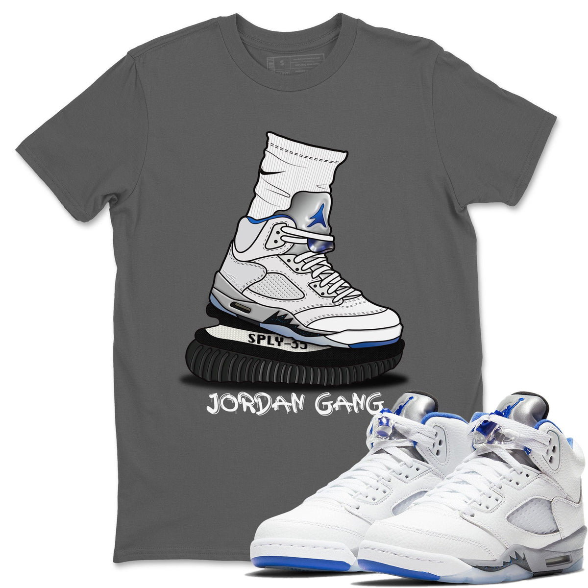 Jordan 5 Stealth Shirt To Match Jordans Jordan Gang Sneaker Tees Jordan 5 Stealth Drip Gear Zone Sneaker Matching Clothing Unisex Shirts