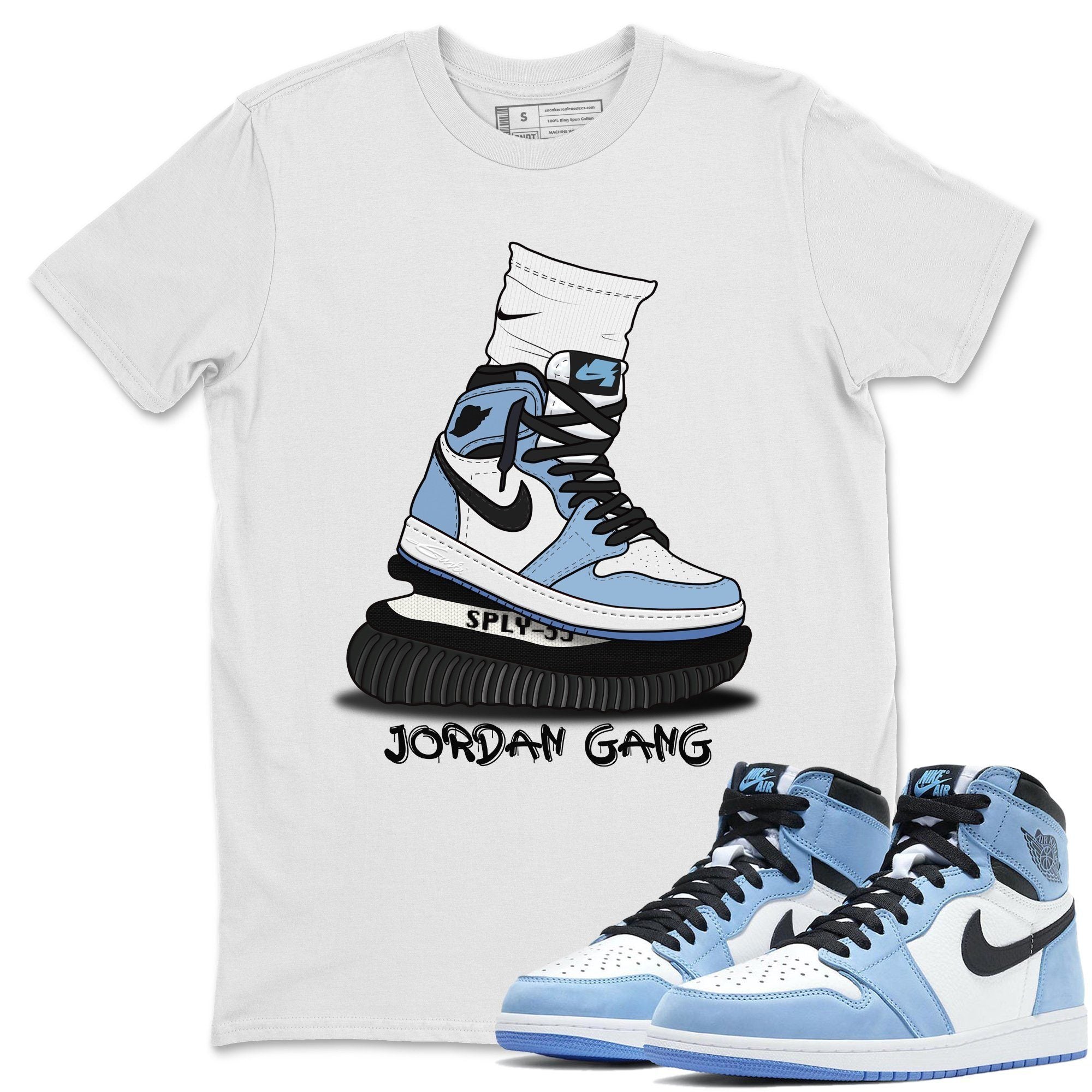 Jordan 1 University Blue Shirt To Match Jordans Jordan Gang Sneaker Tees Jordan 1 University Blue Drip Gear Zone Sneaker Matching Clothing Unisex Shirts