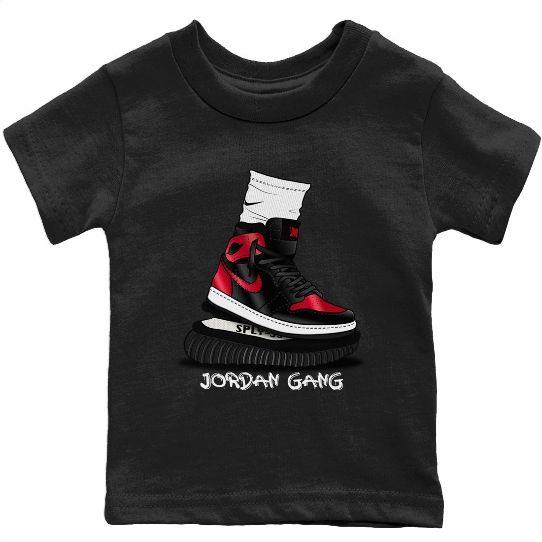 Jordan 1 Bred Patent Sneaker Matching T-Shirt Jordan Gang Sneaker Tees Jordan 1 Bred Patent Sneaker Release Tees Kids Shirts