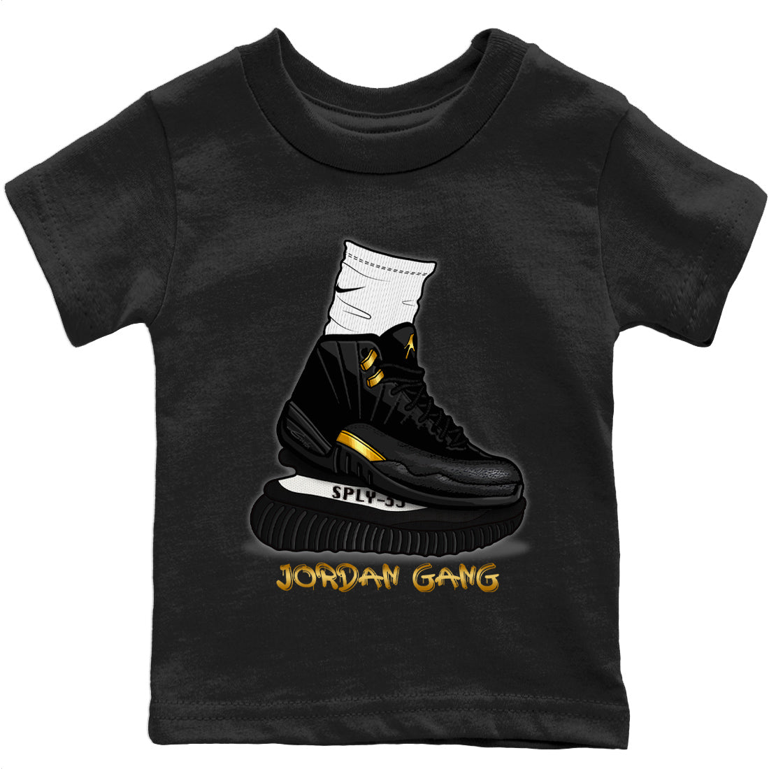 Jordan 12 Black Taxi Sneaker Matching T-Shirt Jordan Gang Sneaker Tees Jordan 12 Black Taxi Sneaker Release Tees Kids Shirts