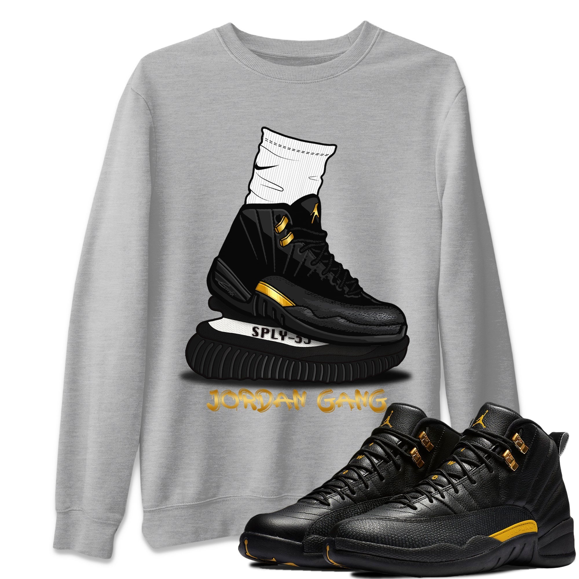 Jordan 12 Black Taxi Sneaker Matching T-Shirt Jordan Gang Sneaker Tees Jordan 12 Black Taxi Sneaker Release Tees Crew Neck Tees