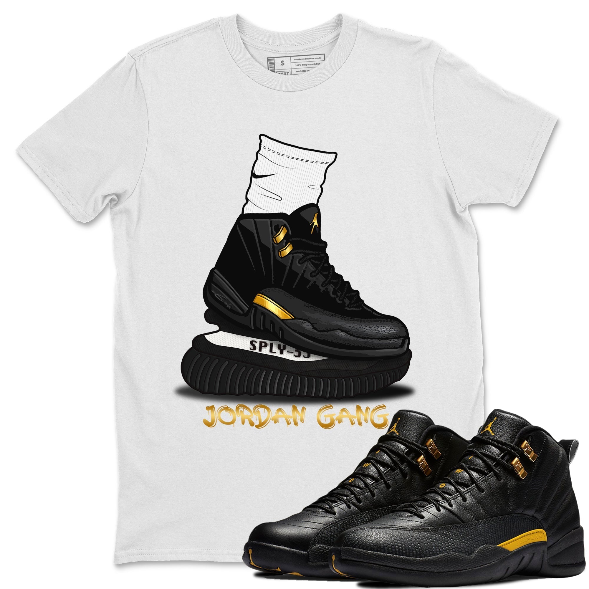 Jordan 12 Black Taxi Sneaker Matching T-Shirt Jordan Gang Sneaker Tees Jordan 12 Black Taxi Sneaker Release Tees Crew Neck Tees