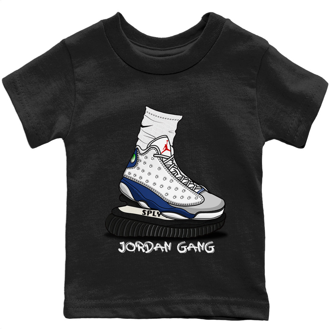Jordan 13 French Blue Sneaker Matching T-Shirt Jordan Gang Sneaker Tees Jordan 13 French Blue Sneaker Release Tees Kids Shirts