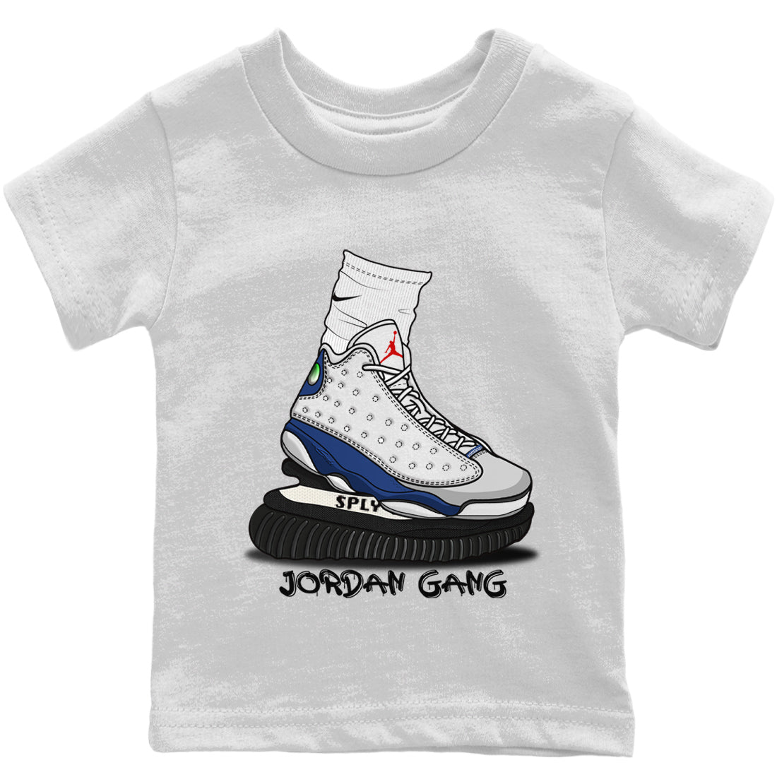 Jordan 13 French Blue Sneaker Matching T-Shirt Jordan Gang Sneaker Tees Jordan 13 French Blue Sneaker Release Tees Kids Shirts