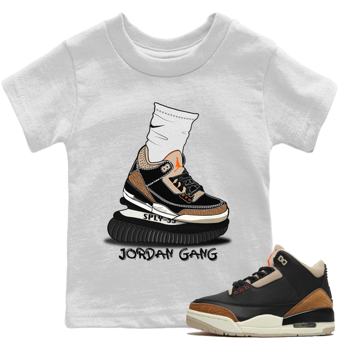 Jordan 3 Desert Elephant Sneaker Matching T-Shirt Jordan Gang Sneaker Tees Jordan 3 Desert Elephant Sneaker Release Tees Kids Shirts