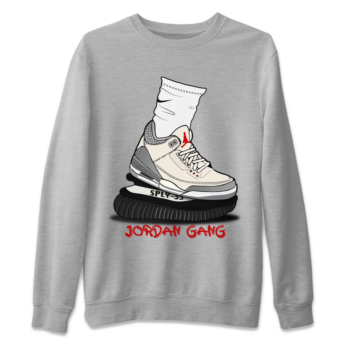 Jordan 3 Muslin Sneaker Matching T-Shirt Jordan Gang Sneaker Tees Jordan 3 Muslin Sneaker Release Tees Crew Neck Tees