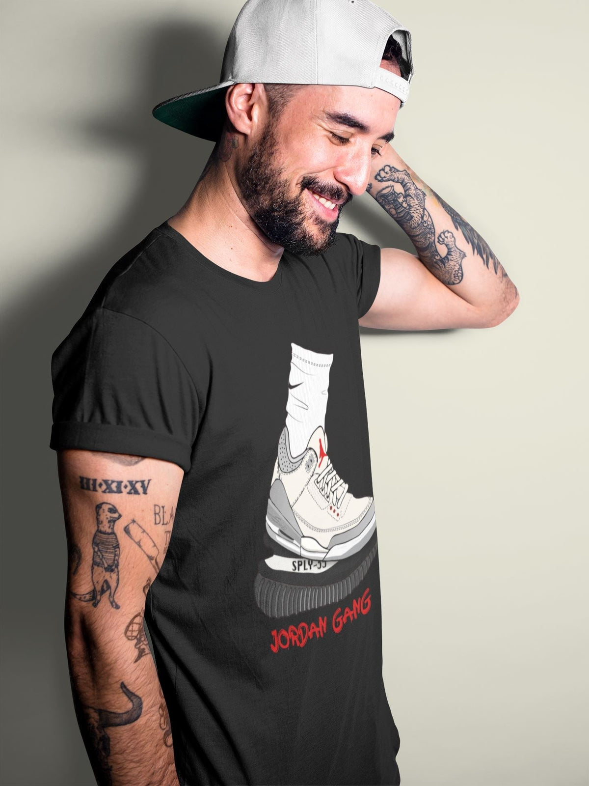 Jordan 3 Muslin Sneaker Matching T-Shirt Jordan Gang Sneaker Tees Jordan 3 Muslin Sneaker Release Tees Crew Neck Tees