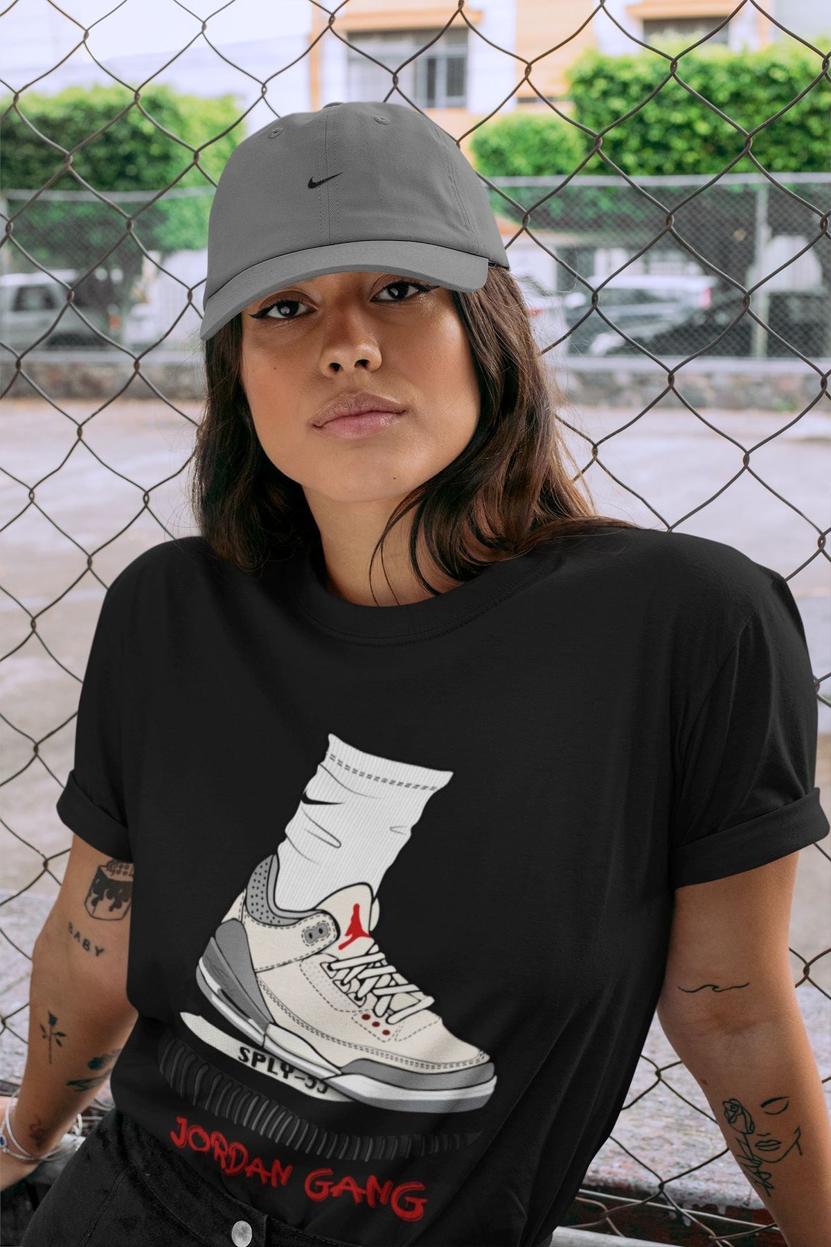 Jordan 3 Muslin Sneaker Matching T-Shirt Jordan Gang Sneaker Tees Jordan 3 Muslin Sneaker Release Tees Crew Neck Tees