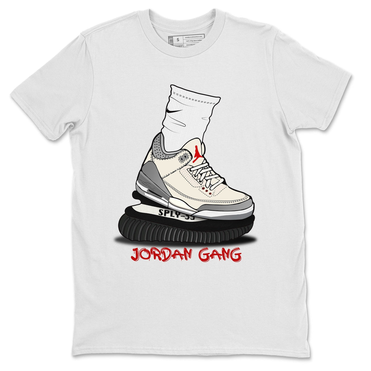 Jordan 3 Muslin Sneaker Matching T-Shirt Jordan Gang Sneaker Tees Jordan 3 Muslin Sneaker Release Tees Crew Neck Tees