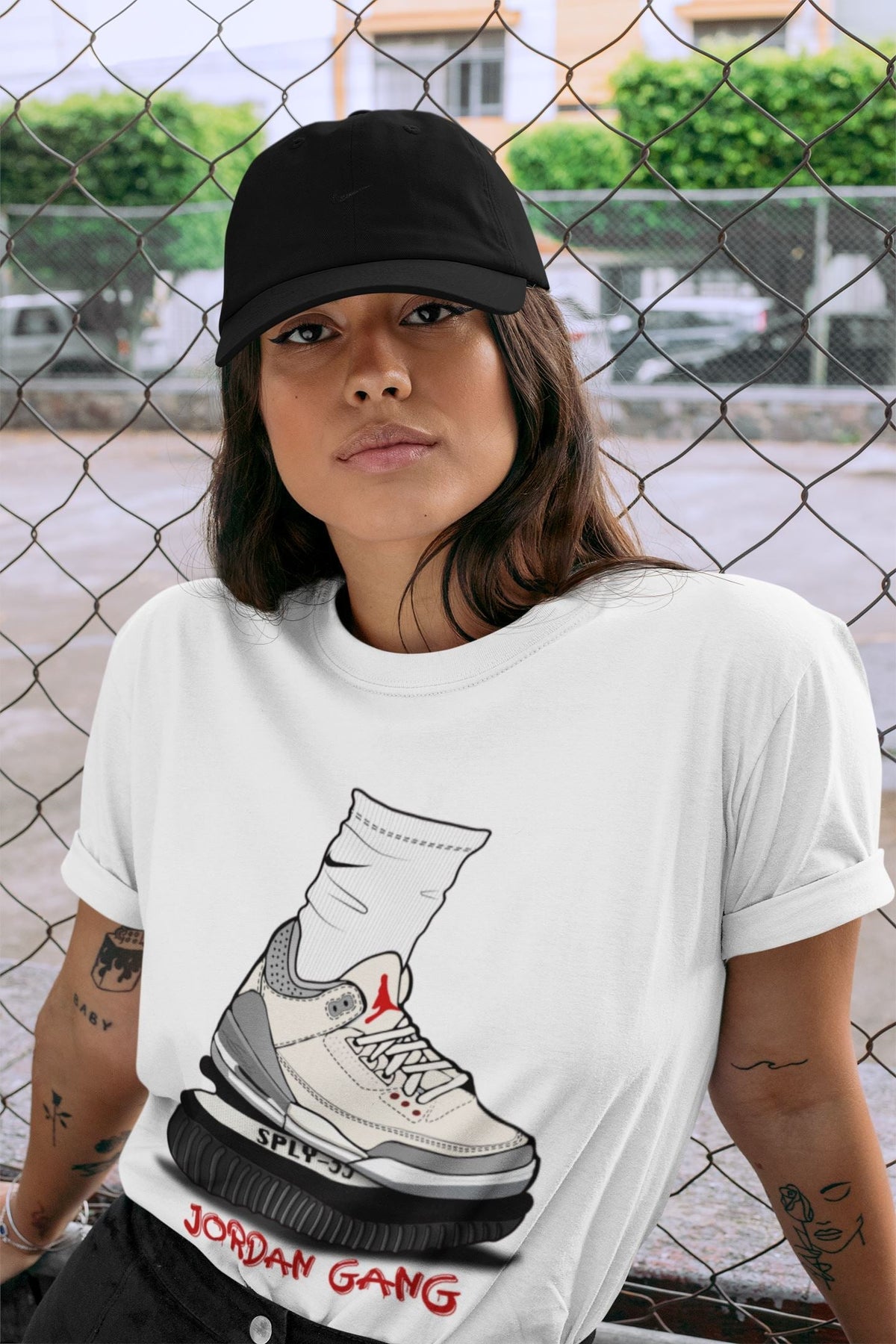 Jordan 3 Muslin Sneaker Matching T-Shirt Jordan Gang Sneaker Tees Jordan 3 Muslin Sneaker Release Tees Crew Neck Tees