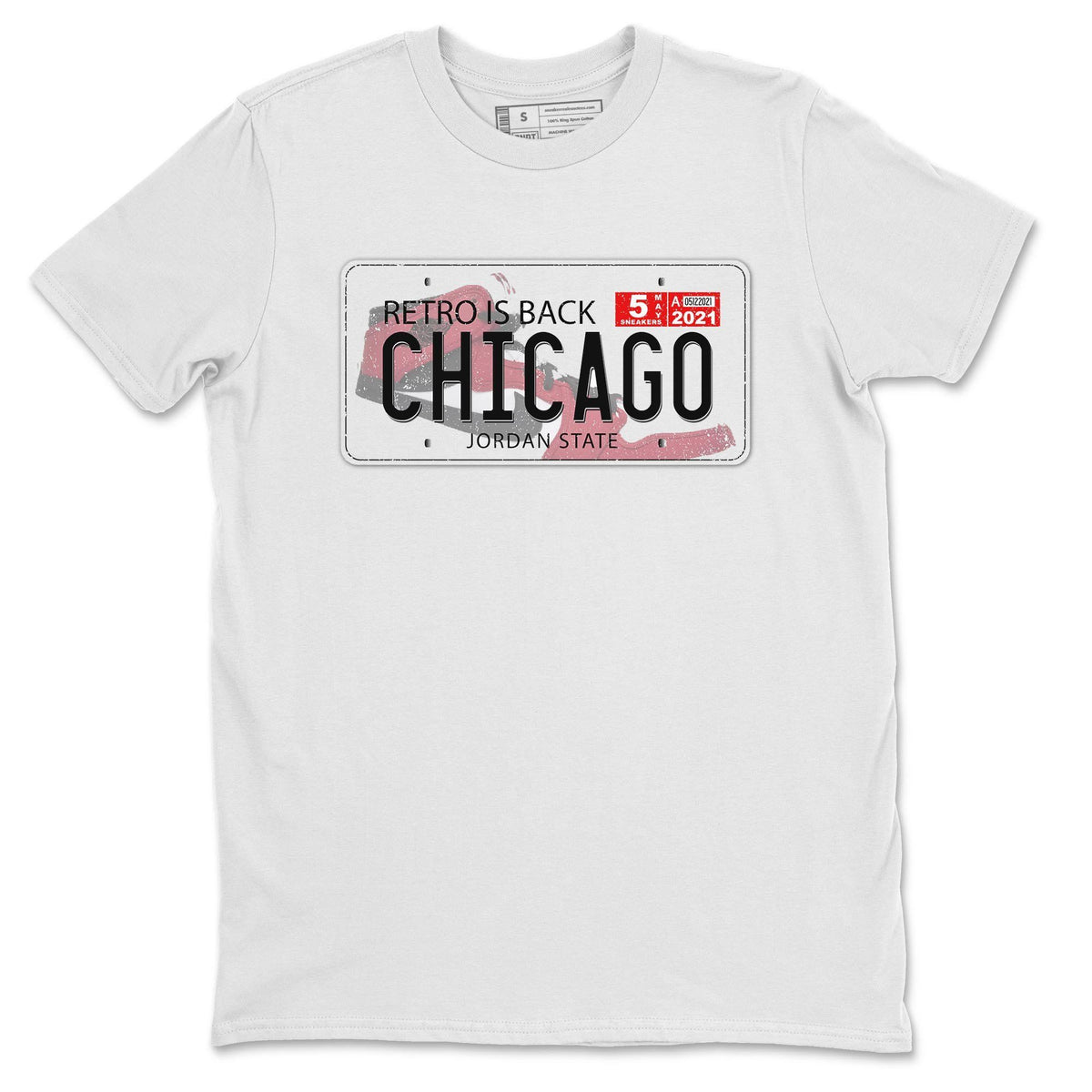 Jordan 1 Chicago Sneaker Matching T-Shirt Jordan Plate Sneaker Tees Jordan 1 Chicago Sneaker Release Tees Crew Neck Tees
