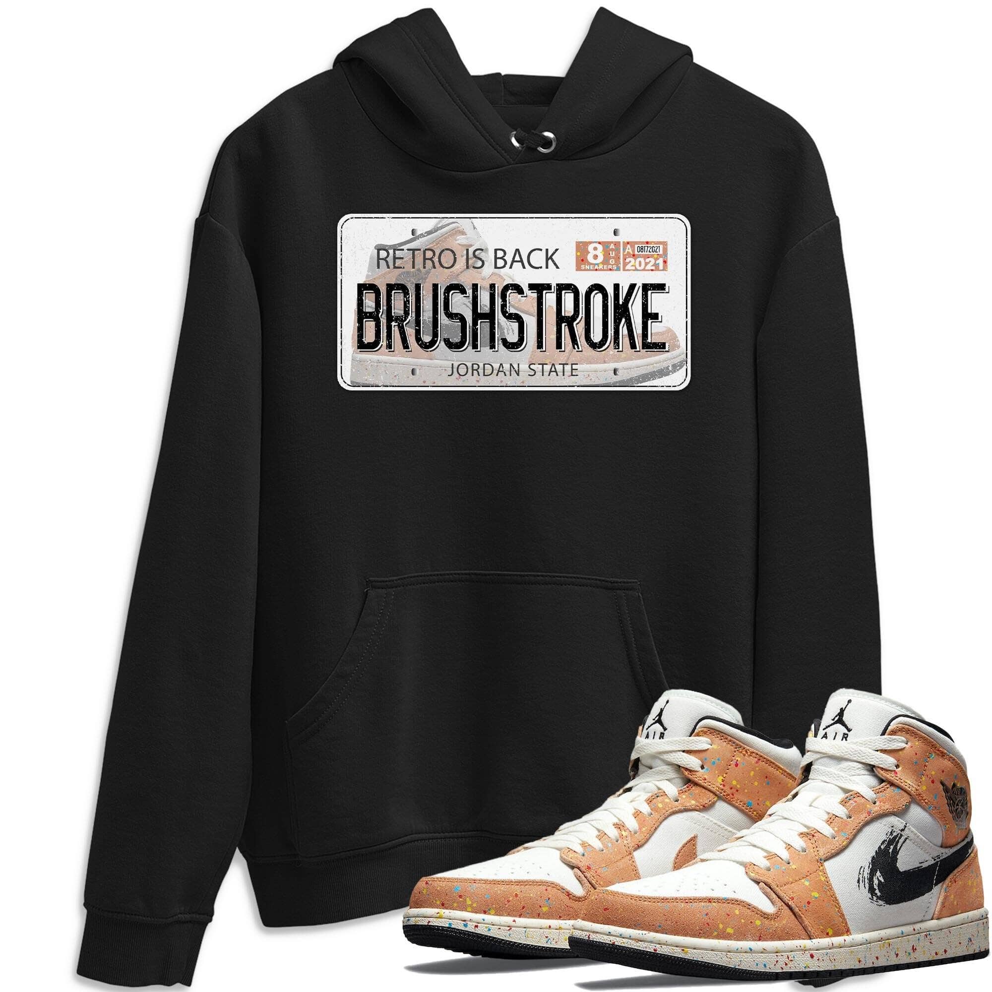 Jordan 1 Brushstroke Sneaker Matching T-Shirt Jordan Plate Sneaker Tees Jordan 1 Brushstroke Sneaker Release Tees Crew Neck Tees
