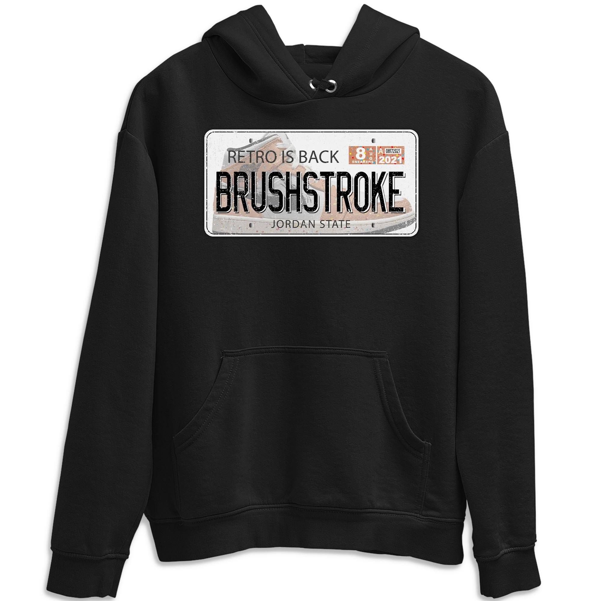 Jordan 1 Brushstroke Sneaker Matching T-Shirt Jordan Plate Sneaker Tees Jordan 1 Brushstroke Sneaker Release Tees Crew Neck Tees