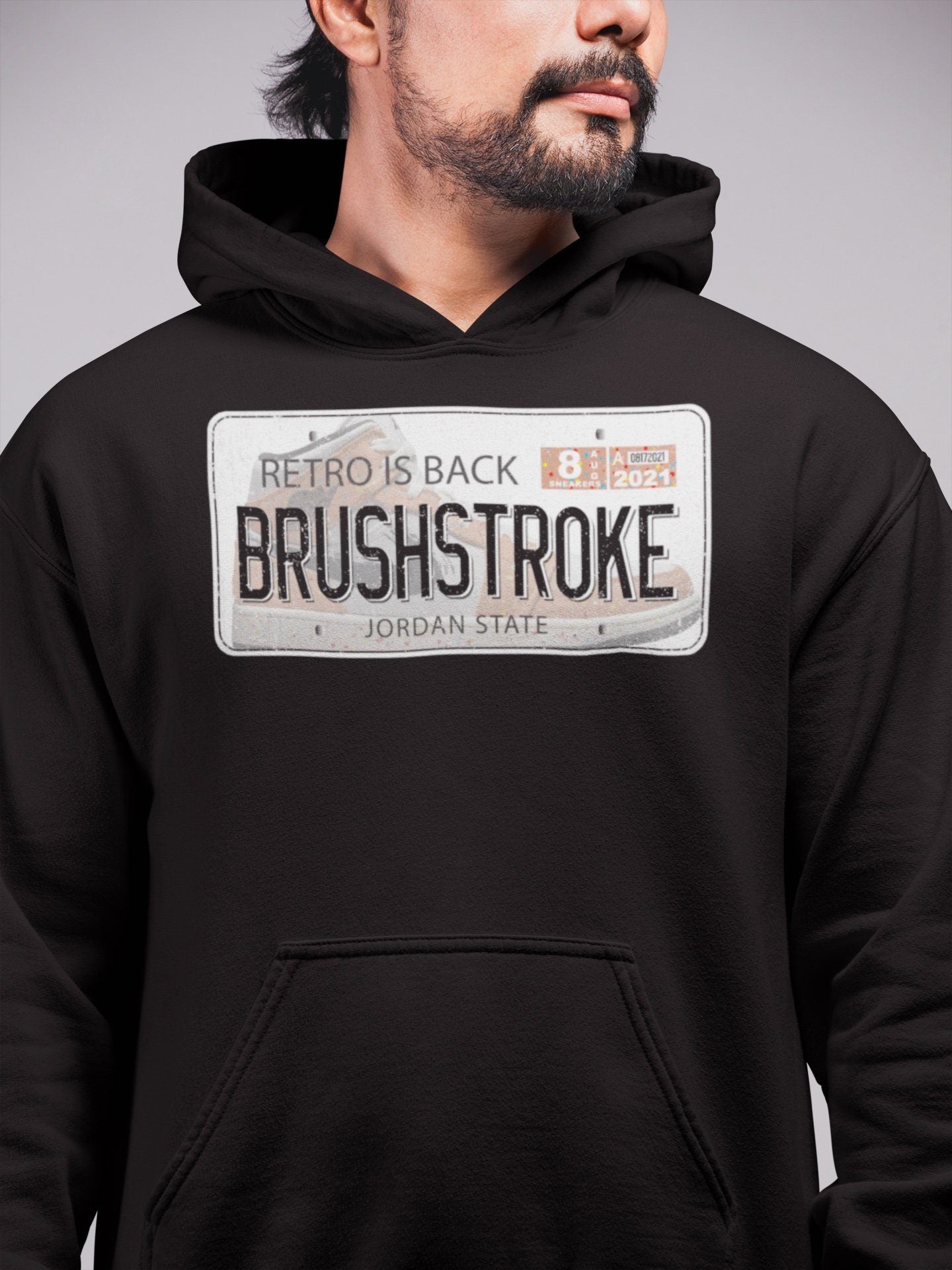 Jordan 1 Brushstroke Sneaker Matching T-Shirt Jordan Plate Sneaker Tees Jordan 1 Brushstroke Sneaker Release Tees Crew Neck Tees