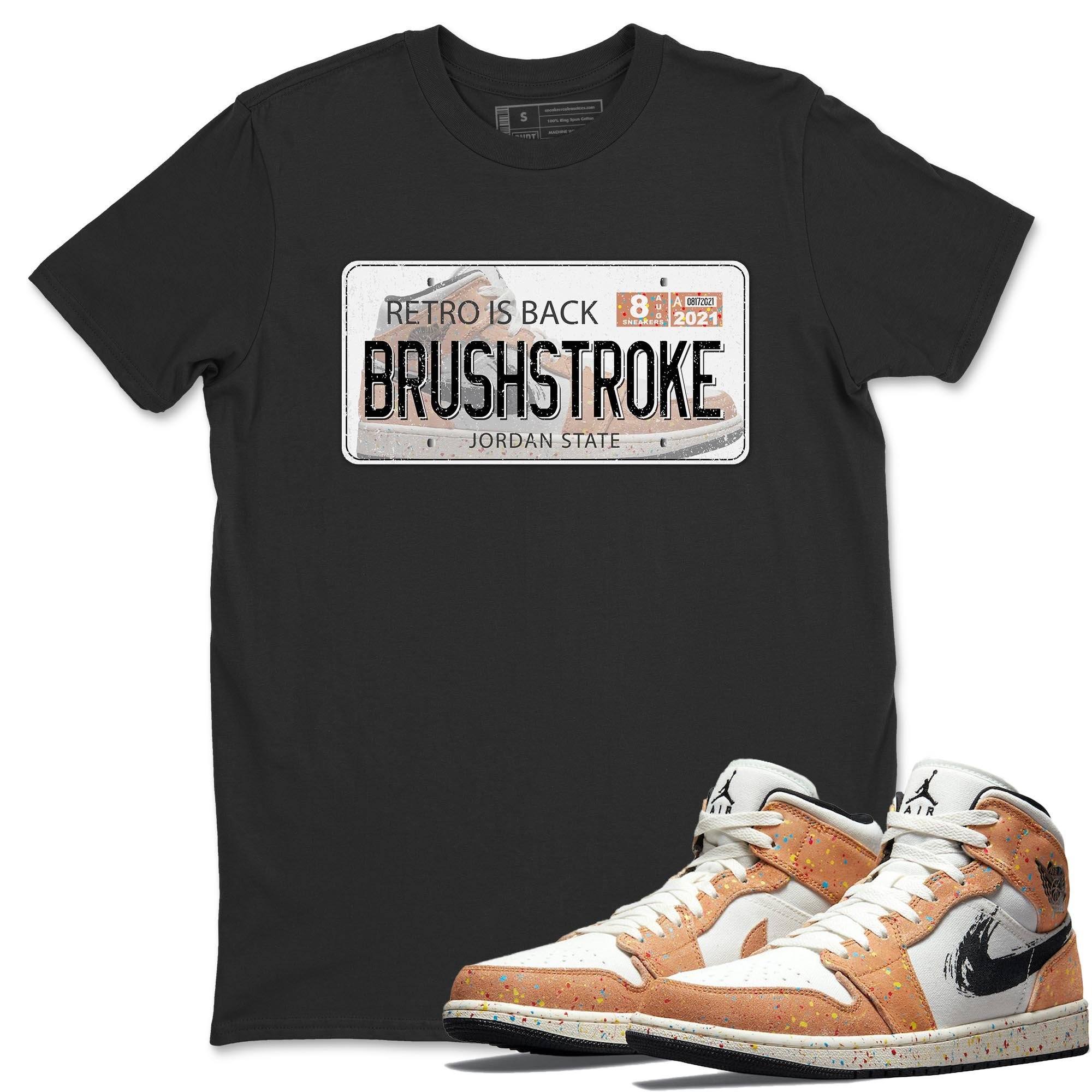 Jordan 1 Brushstroke Sneaker Matching T-Shirt Jordan Plate Sneaker Tees Jordan 1 Brushstroke Sneaker Release Tees Crew Neck Tees