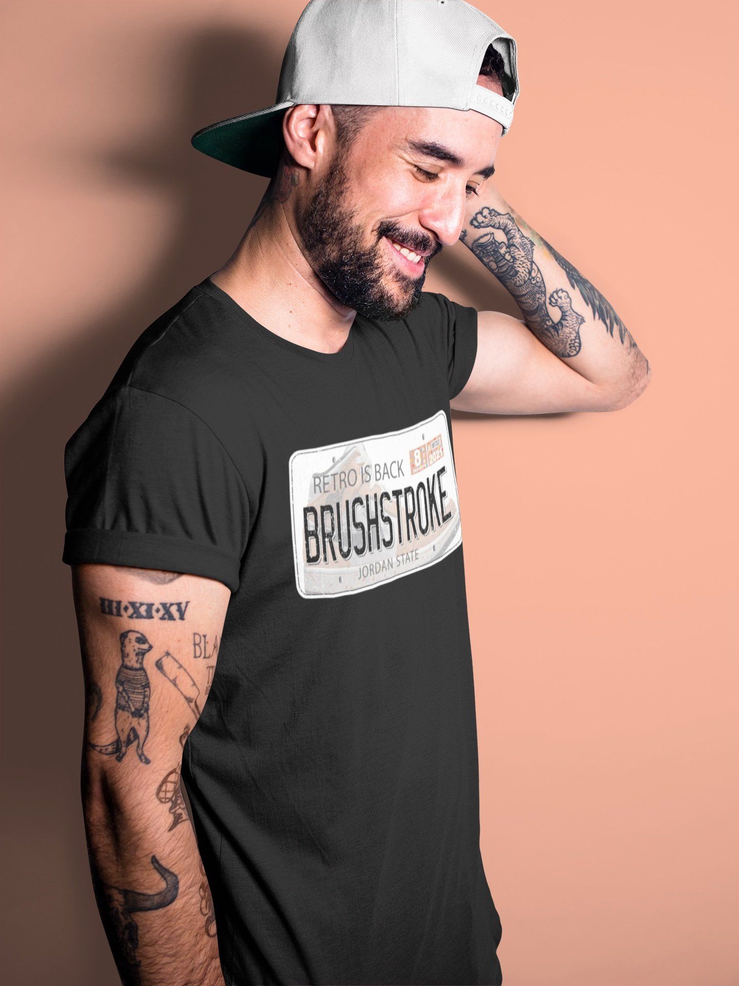 Jordan 1 Brushstroke Sneaker Matching T-Shirt Jordan Plate Sneaker Tees Jordan 1 Brushstroke Sneaker Release Tees Crew Neck Tees