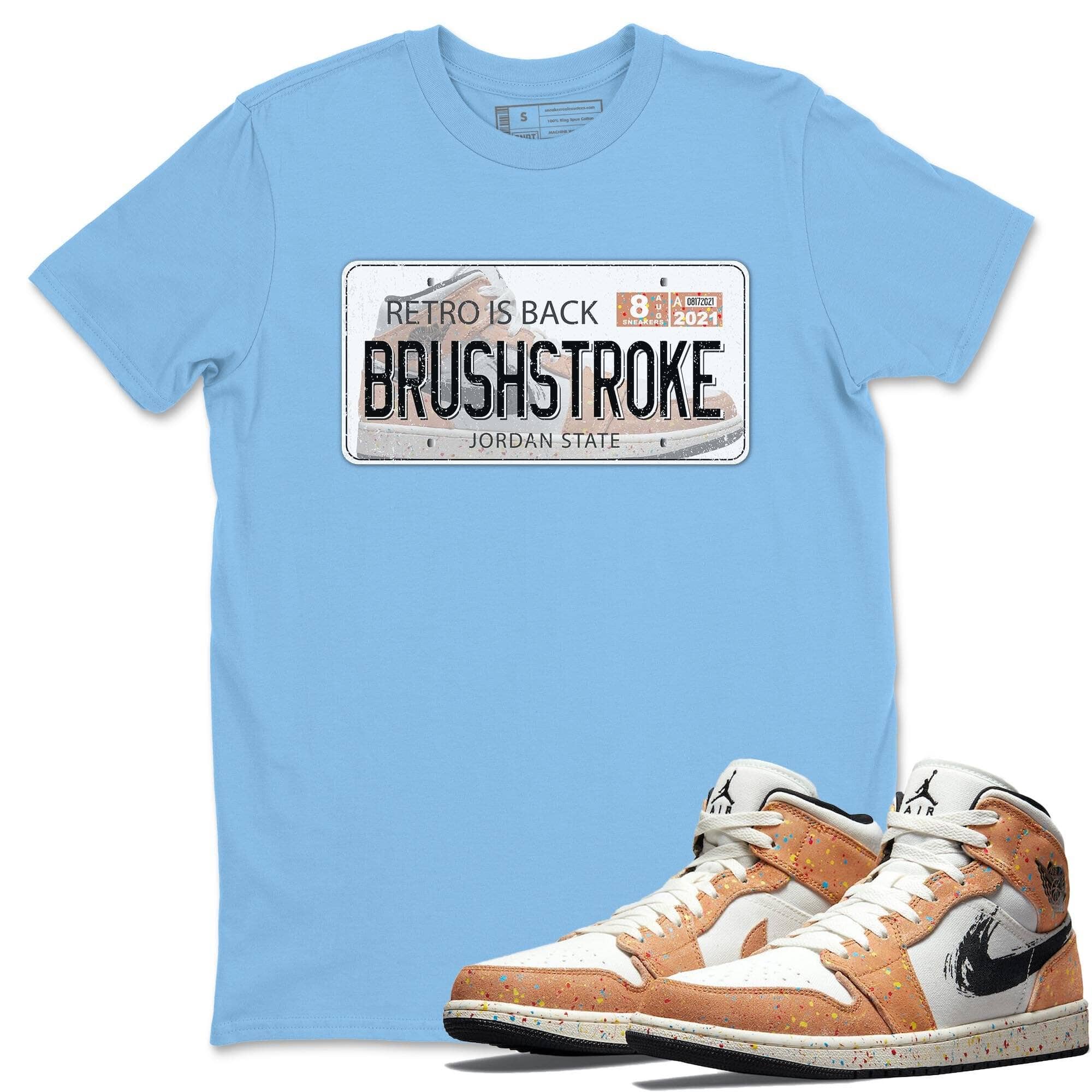 Jordan 1 Brushstroke Sneaker Matching T-Shirt Jordan Plate Sneaker Tees Jordan 1 Brushstroke Sneaker Release Tees Crew Neck Tees