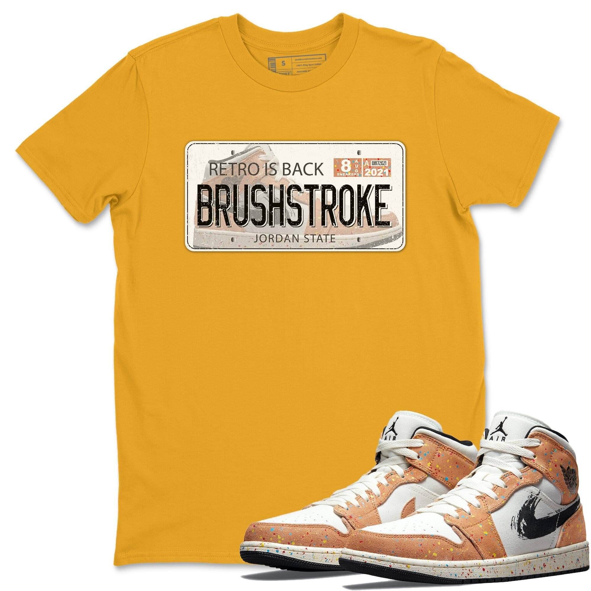 Jordan 1 Brushstroke Sneaker Matching T-Shirt Jordan Plate Sneaker Tees Jordan 1 Brushstroke Sneaker Release Tees Crew Neck Tees