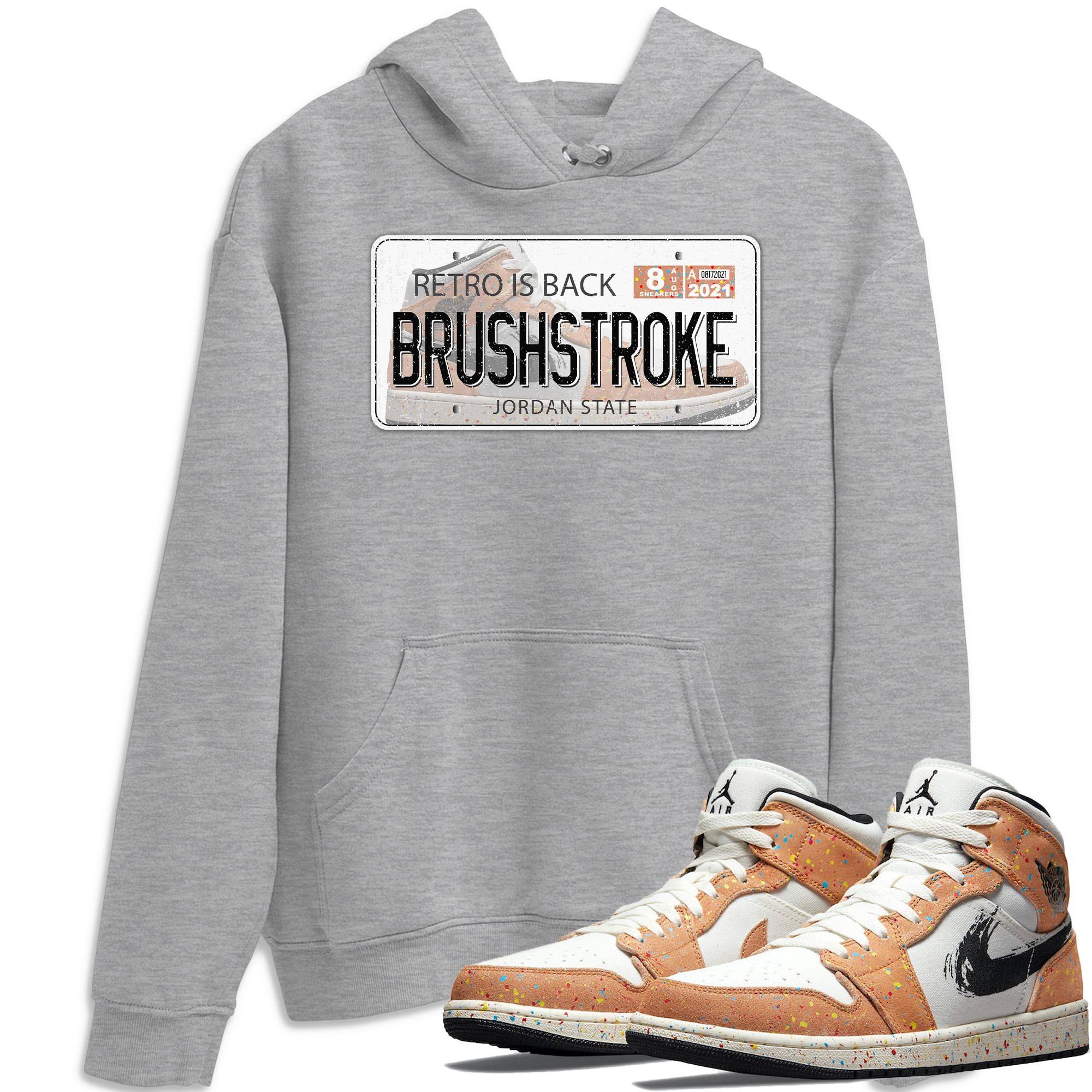Jordan 1 Brushstroke Sneaker Matching T-Shirt Jordan Plate Sneaker Tees Jordan 1 Brushstroke Sneaker Release Tees Crew Neck Tees