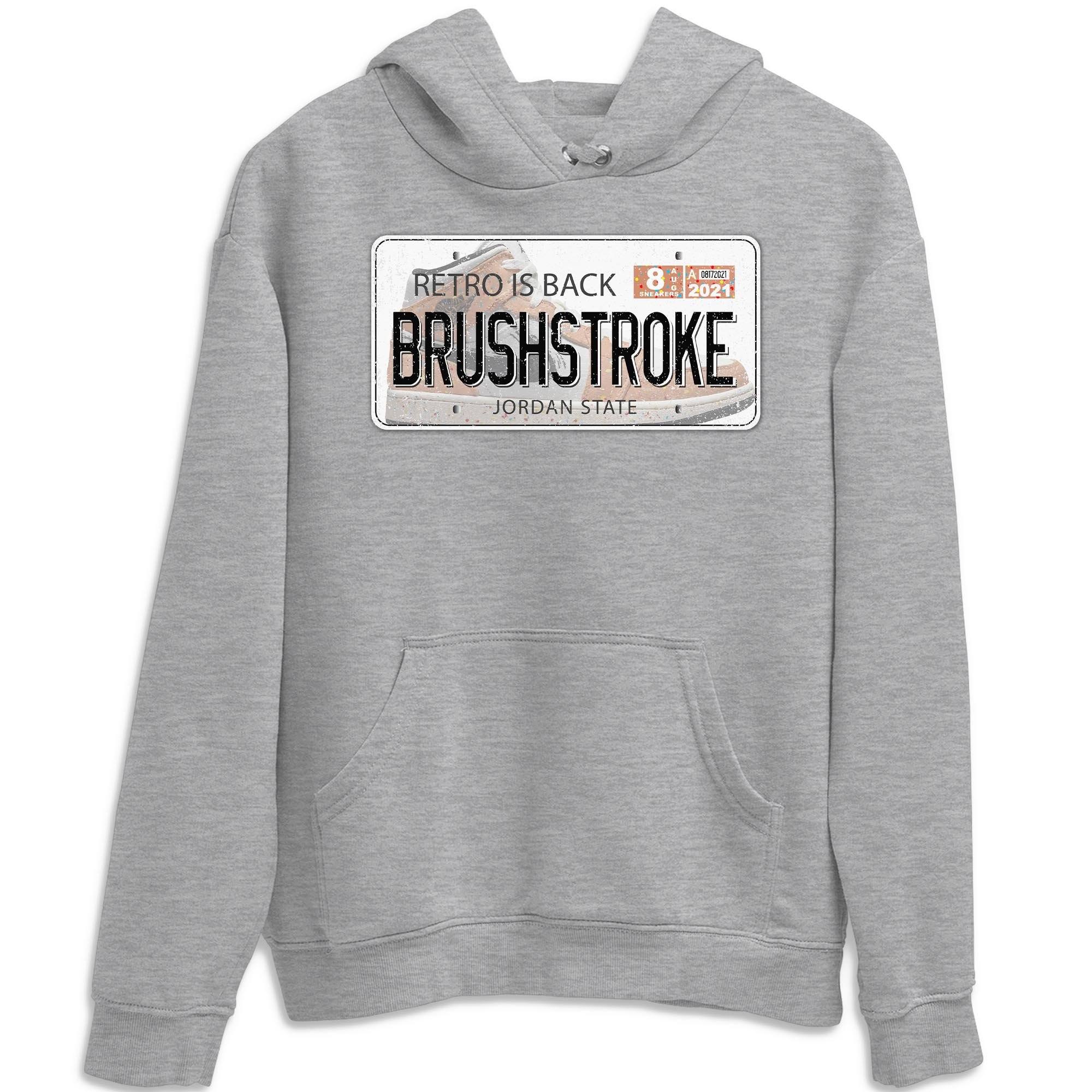 Jordan 1 Brushstroke Sneaker Matching T-Shirt Jordan Plate Sneaker Tees Jordan 1 Brushstroke Sneaker Release Tees Crew Neck Tees