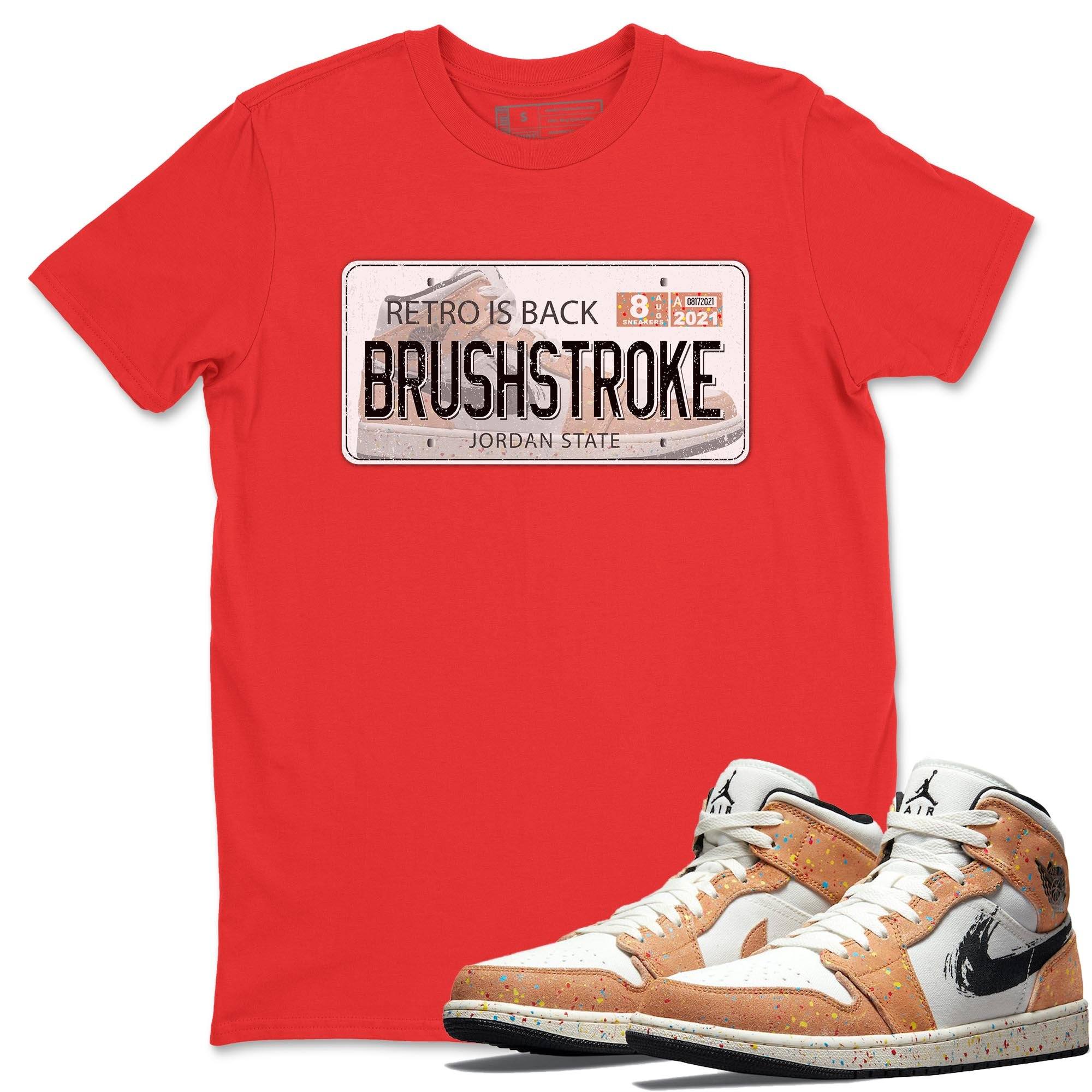Jordan 1 Brushstroke Sneaker Matching T-Shirt Jordan Plate Sneaker Tees Jordan 1 Brushstroke Sneaker Release Tees Crew Neck Tees