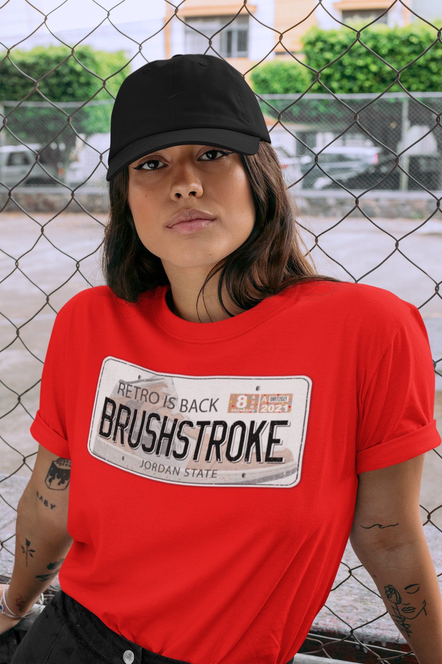 Jordan 1 Brushstroke Sneaker Matching T-Shirt Jordan Plate Sneaker Tees Jordan 1 Brushstroke Sneaker Release Tees Crew Neck Tees