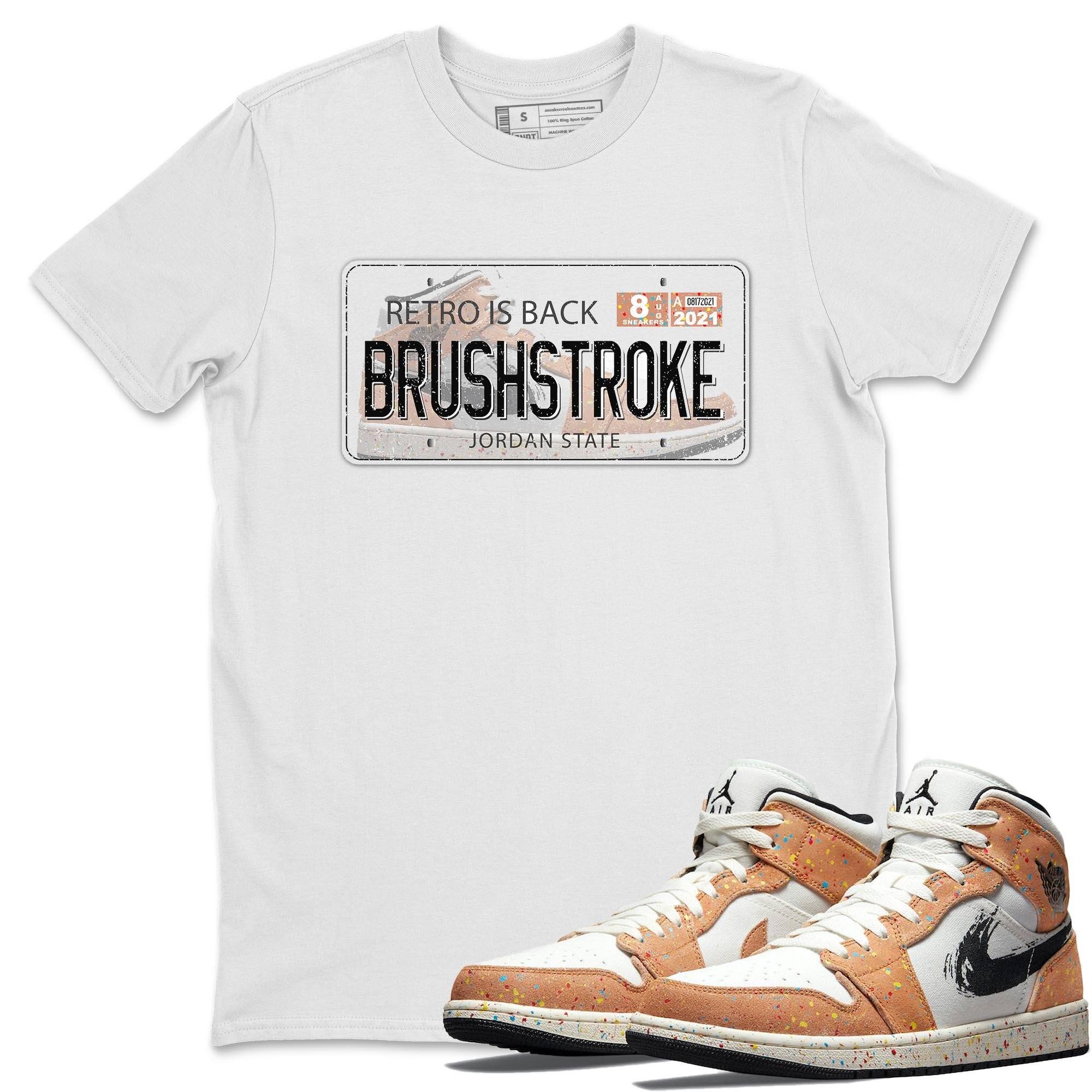Jordan 1 Brushstroke Sneaker Matching T-Shirt Jordan Plate Sneaker Tees Jordan 1 Brushstroke Sneaker Release Tees Crew Neck Tees