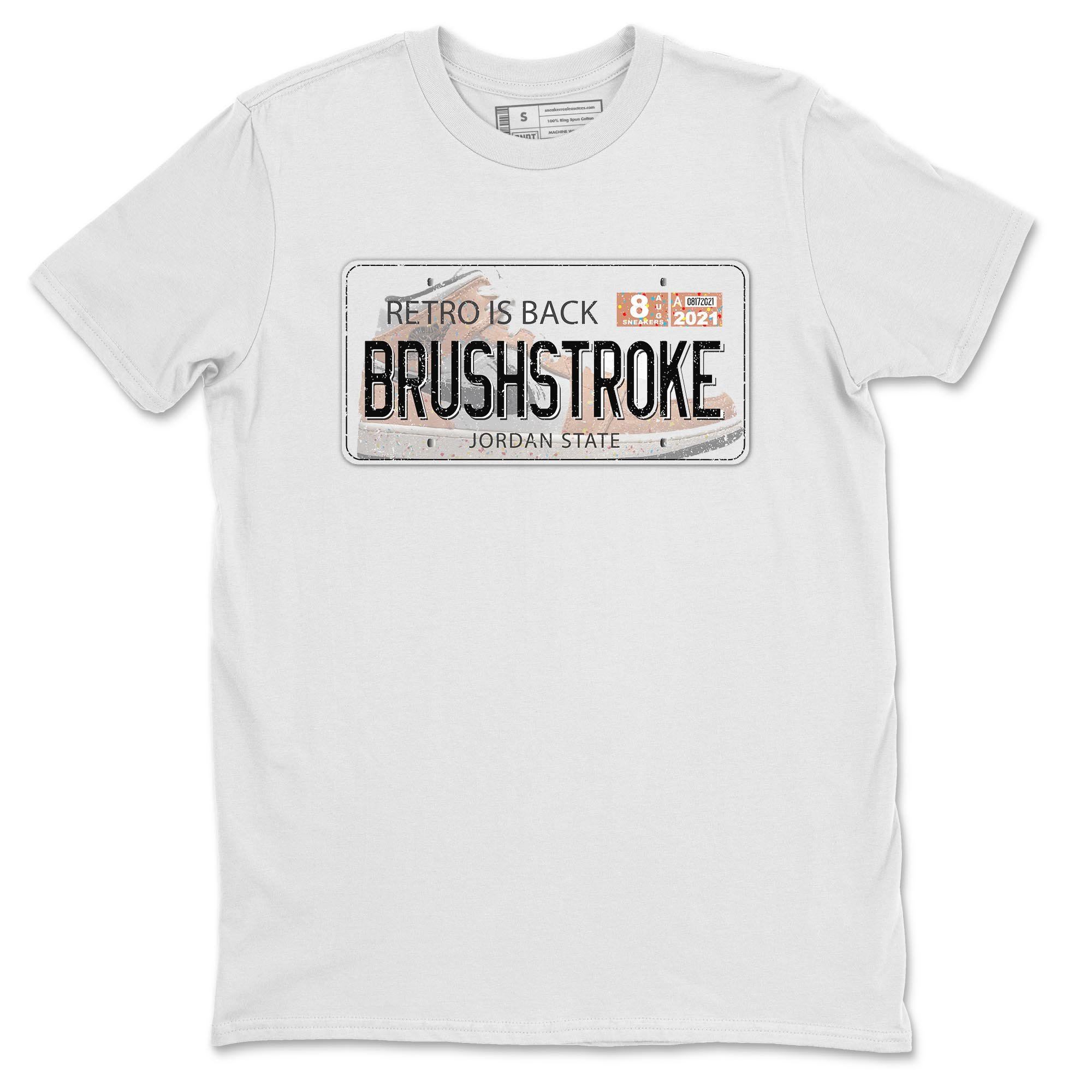 Jordan 1 Brushstroke Sneaker Matching T-Shirt Jordan Plate Sneaker Tees Jordan 1 Brushstroke Sneaker Release Tees Crew Neck Tees