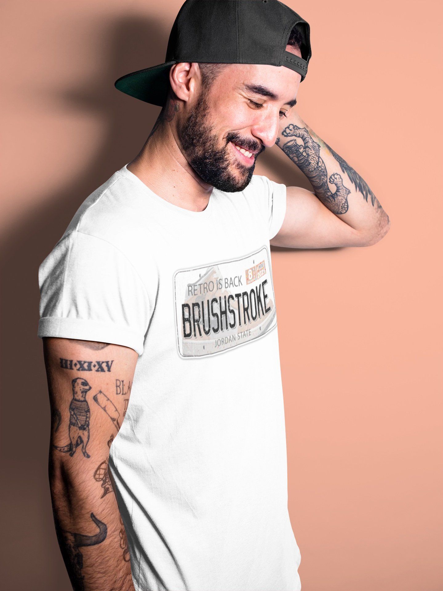 Jordan 1 Brushstroke Sneaker Matching T-Shirt Jordan Plate Sneaker Tees Jordan 1 Brushstroke Sneaker Release Tees Crew Neck Tees