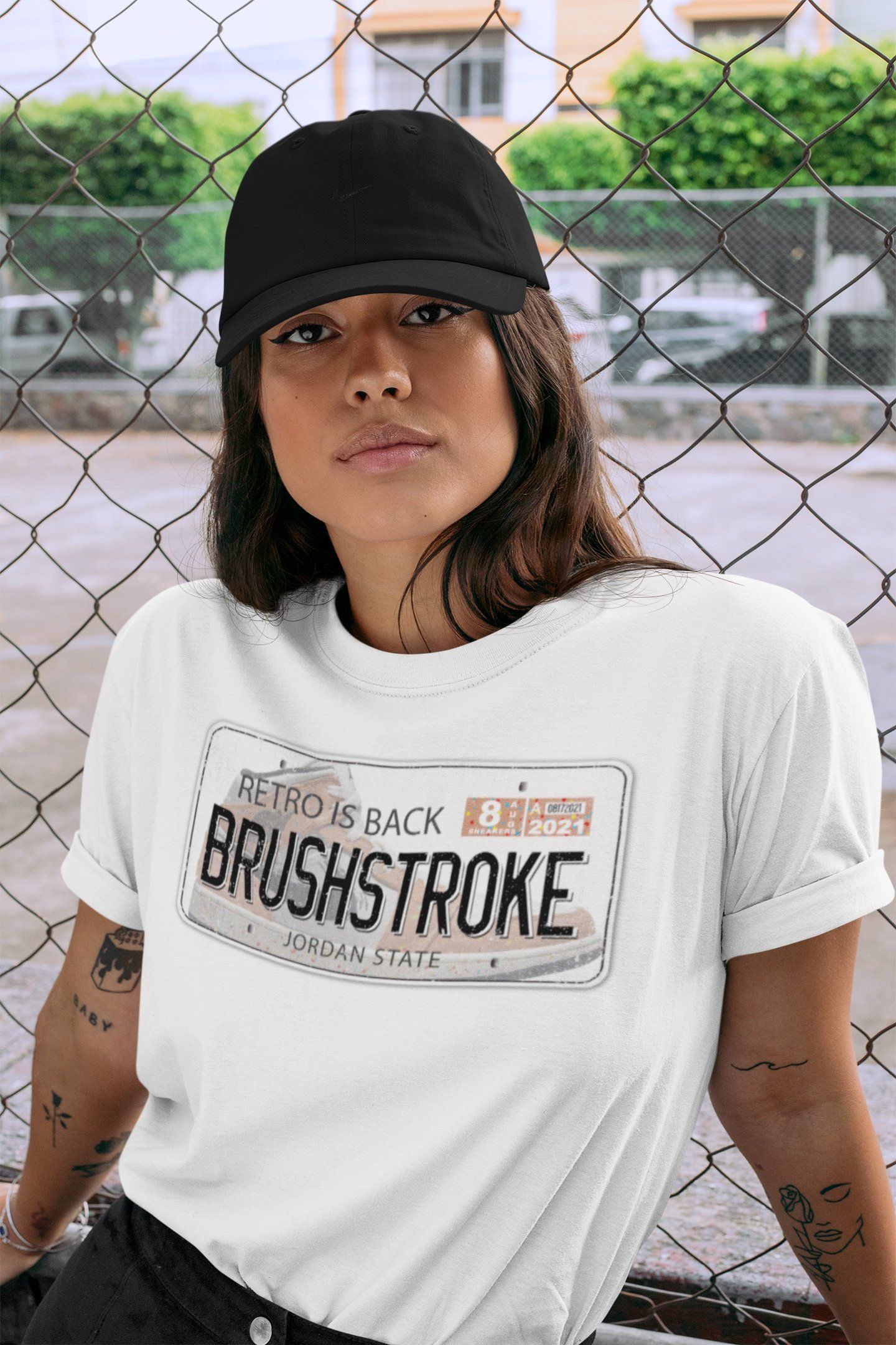 Jordan 1 Brushstroke Sneaker Matching T-Shirt Jordan Plate Sneaker Tees Jordan 1 Brushstroke Sneaker Release Tees Crew Neck Tees