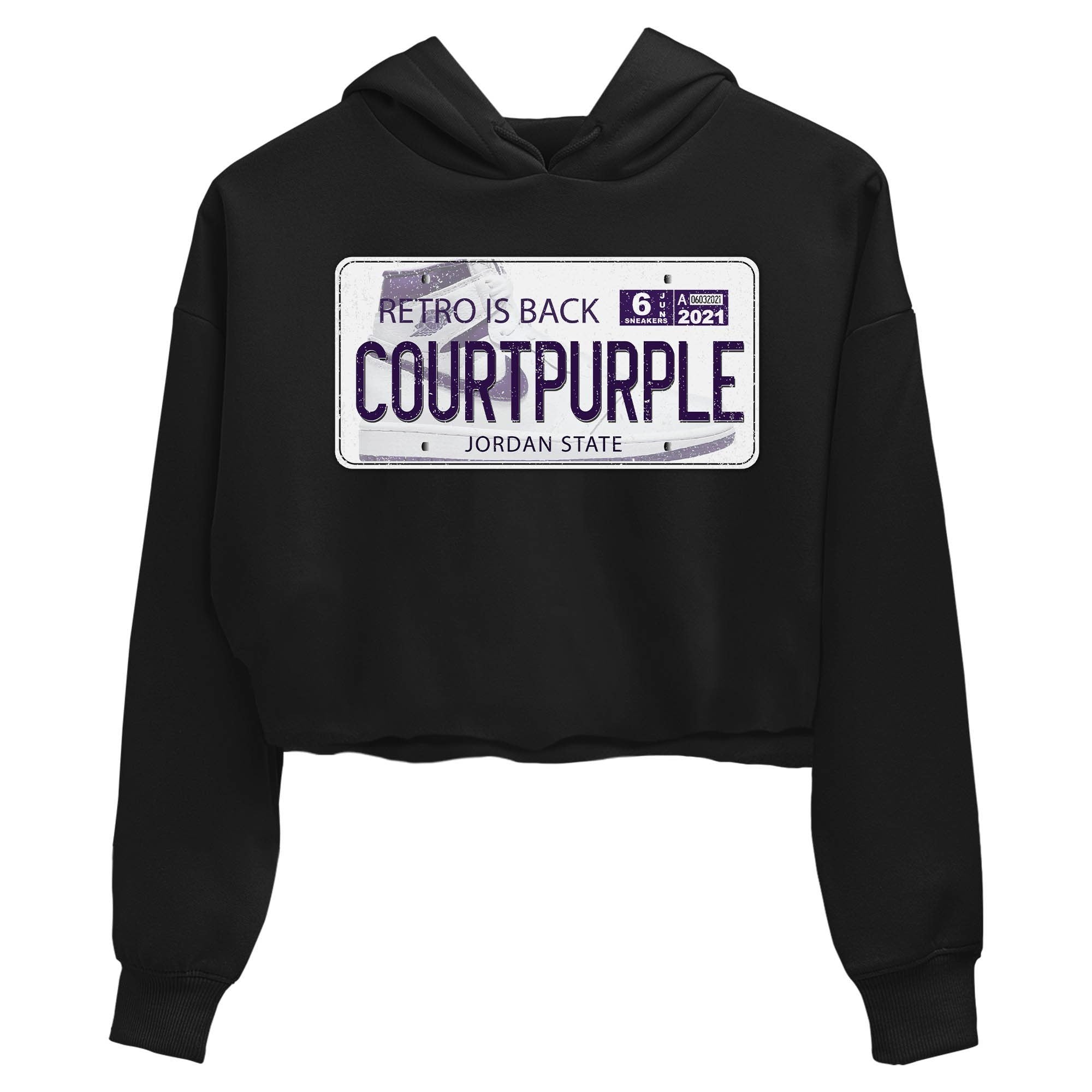 Jordan 1 WMNS Court Purple Sneaker Matching T-Shirt Jordan Plate Sneaker Tees Jordan 1 WMNS Court Purple Sneaker Release Tees Women's Shirts