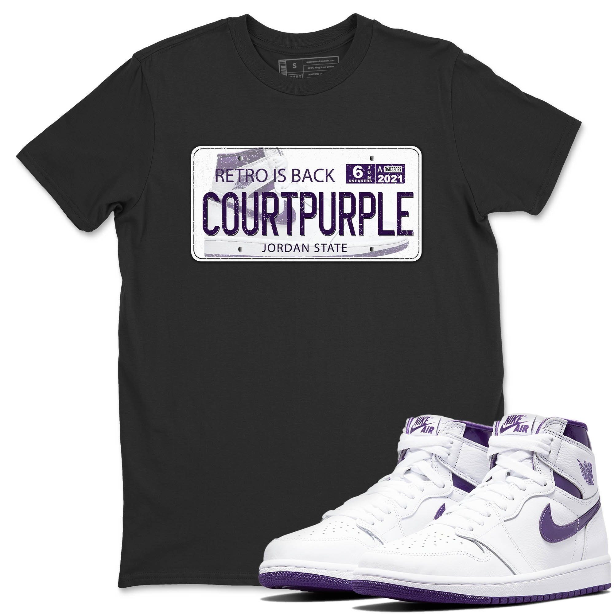 Jordan 1 WMNS Court Purple Shirt To Match Jordans Jordan Plate Sneaker Tees Jordan 1 WMNS Court Purple Drip Gear Zone Sneaker Matching Clothing Unisex Shirts