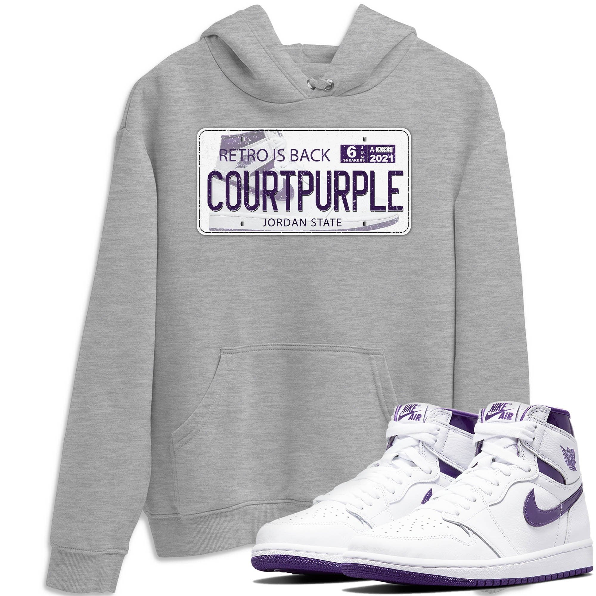Jordan 1 WMNS Court Purple Shirt To Match Jordans Jordan Plate Sneaker Tees Jordan 1 WMNS Court Purple Drip Gear Zone Sneaker Matching Clothing Unisex Shirts