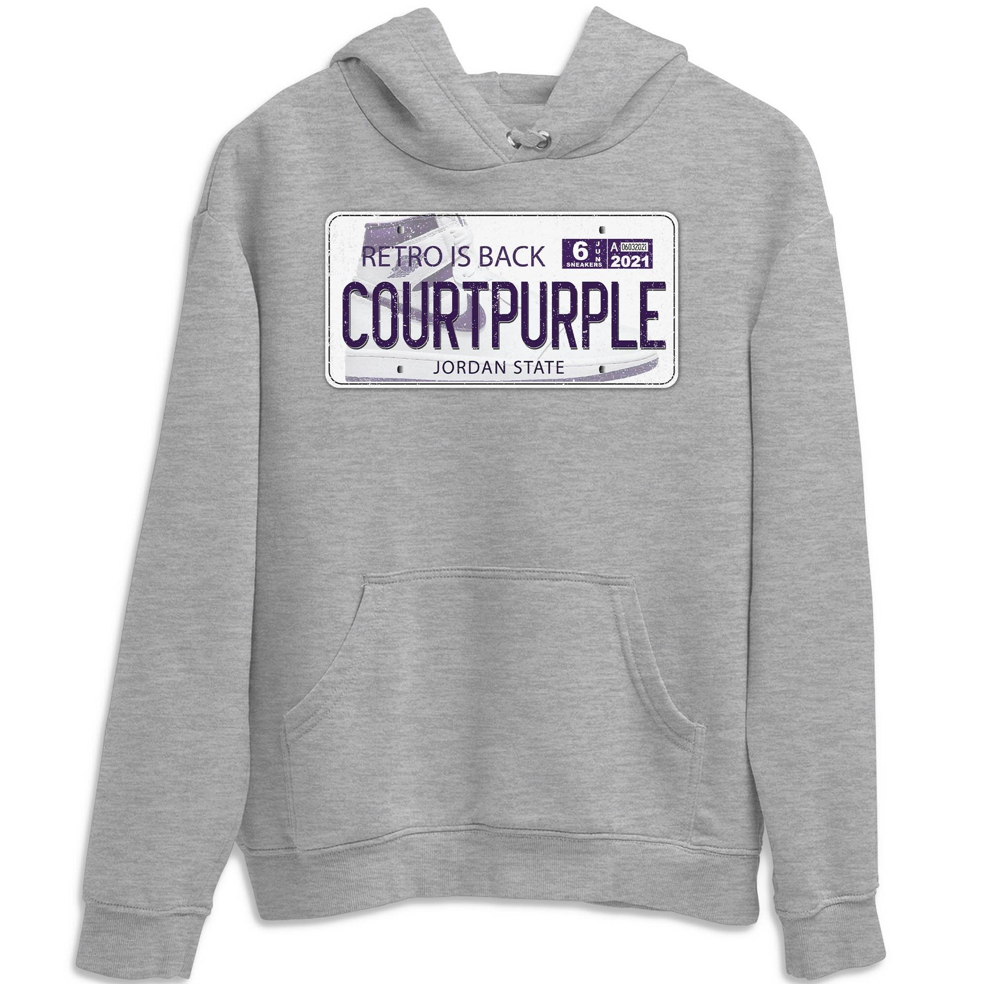 Jordan 1 WMNS Court Purple Shirt To Match Jordans Jordan Plate Sneaker Tees Jordan 1 WMNS Court Purple Drip Gear Zone Sneaker Matching Clothing Unisex Shirts