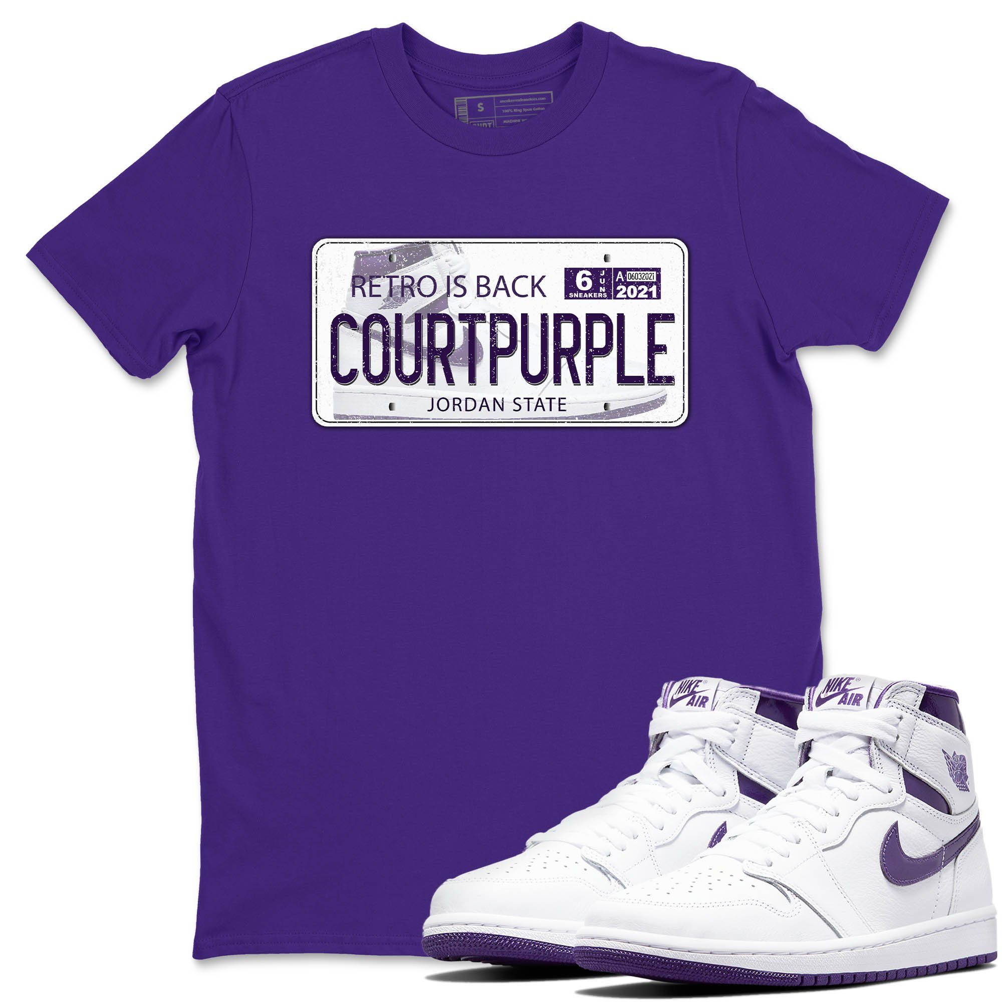 Jordan 1 WMNS Court Purple Shirt To Match Jordans Jordan Plate Sneaker Tees Jordan 1 WMNS Court Purple Drip Gear Zone Sneaker Matching Clothing Unisex Shirts
