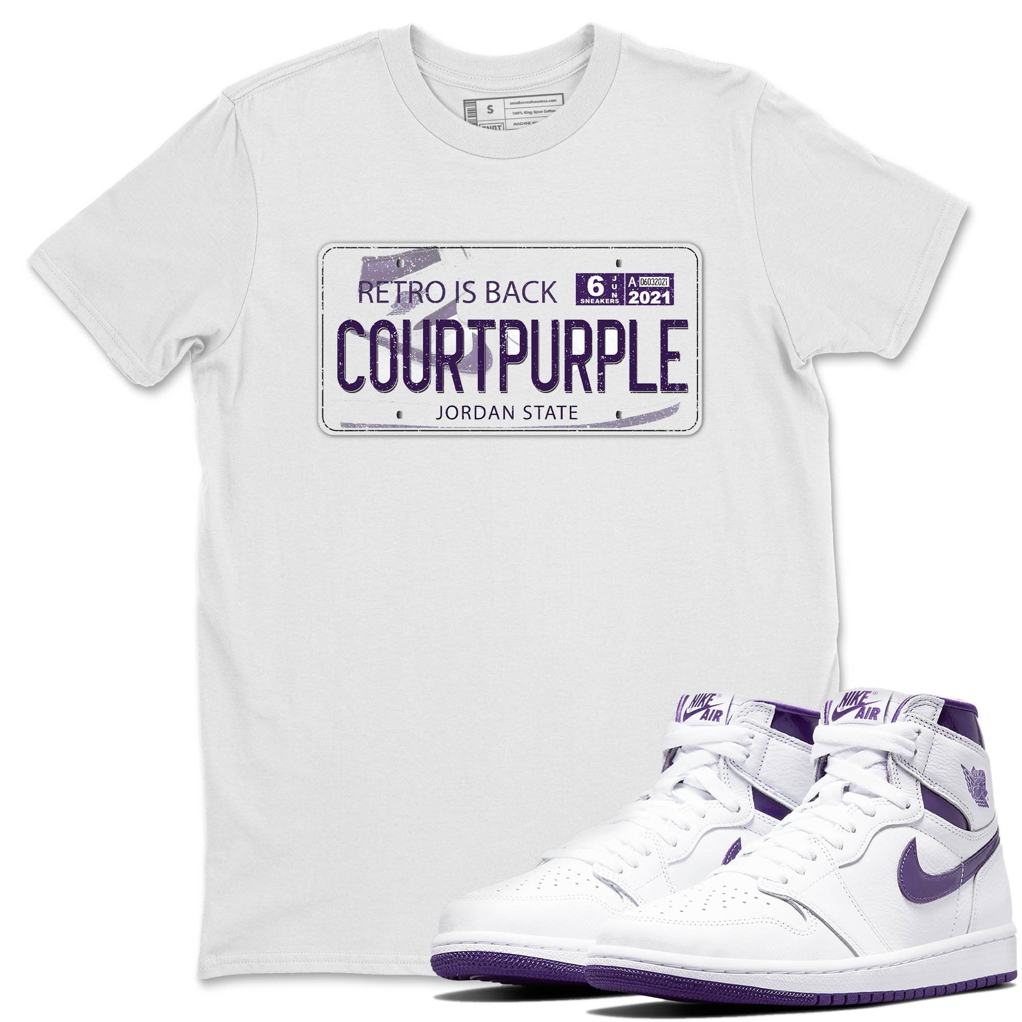 Jordan 1 WMNS Court Purple Shirt To Match Jordans Jordan Plate Sneaker Tees Jordan 1 WMNS Court Purple Drip Gear Zone Sneaker Matching Clothing Unisex Shirts