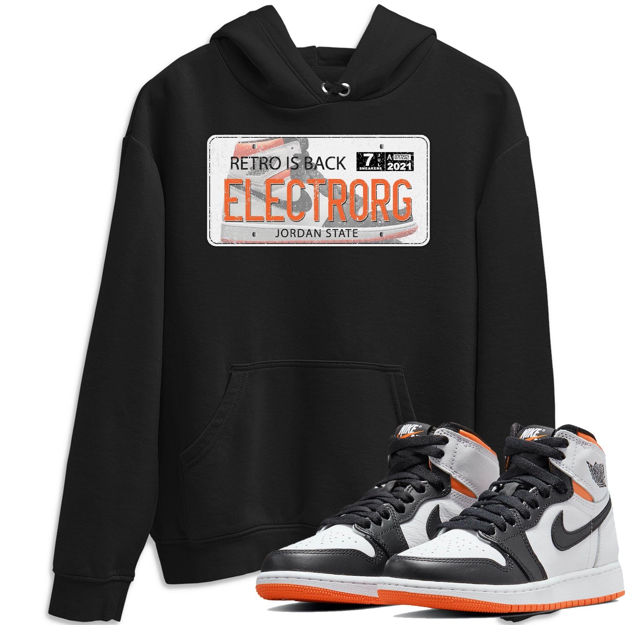 Jordan 1 Electro Orange Sneaker Matching T-Shirt Jordan Plate Sneaker Tees Jordan 1 Electro Orange Sneaker Release Tees Crew Neck Tees