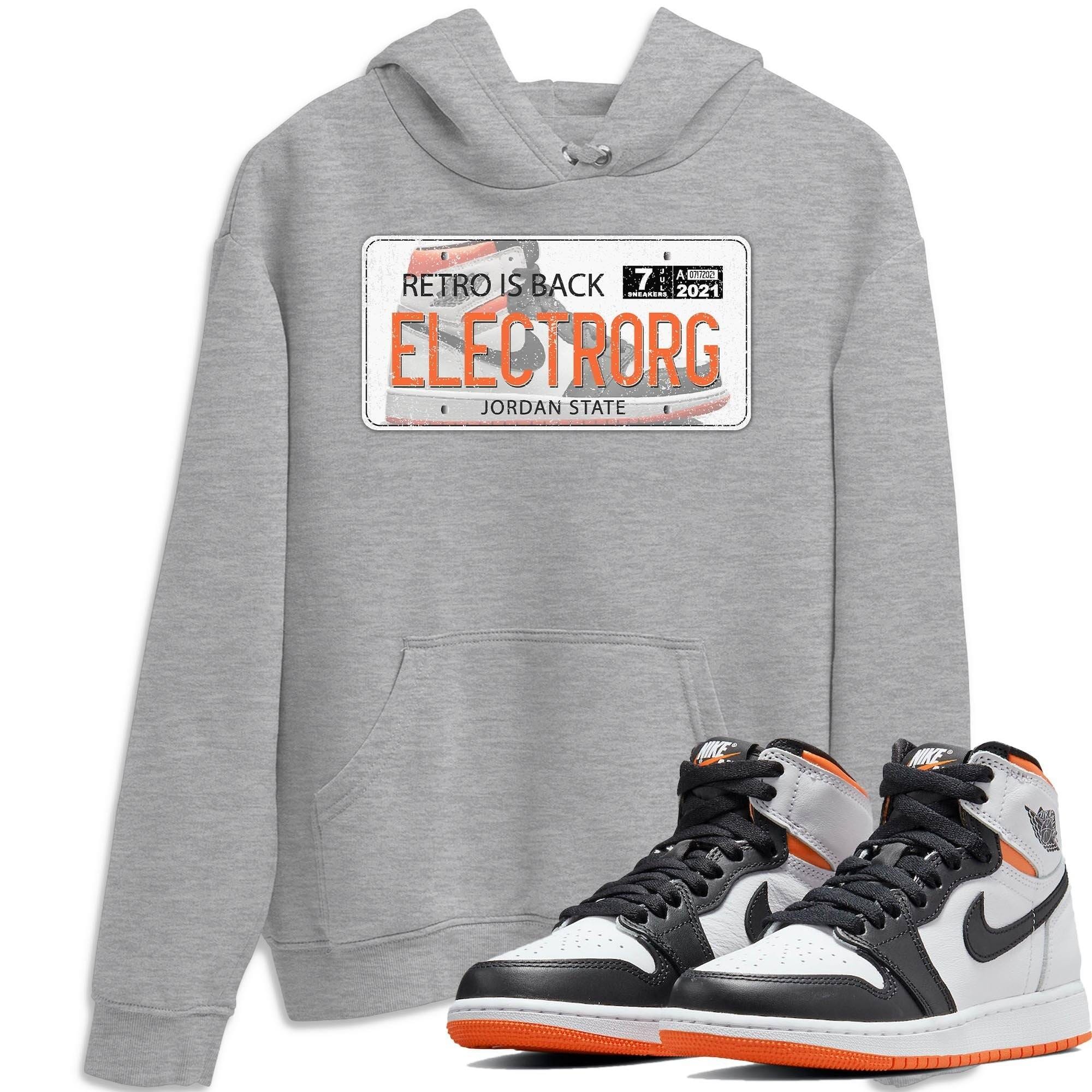 Jordan 1 Electro Orange Sneaker Matching T-Shirt Jordan Plate Sneaker Tees Jordan 1 Electro Orange Sneaker Release Tees Crew Neck Tees