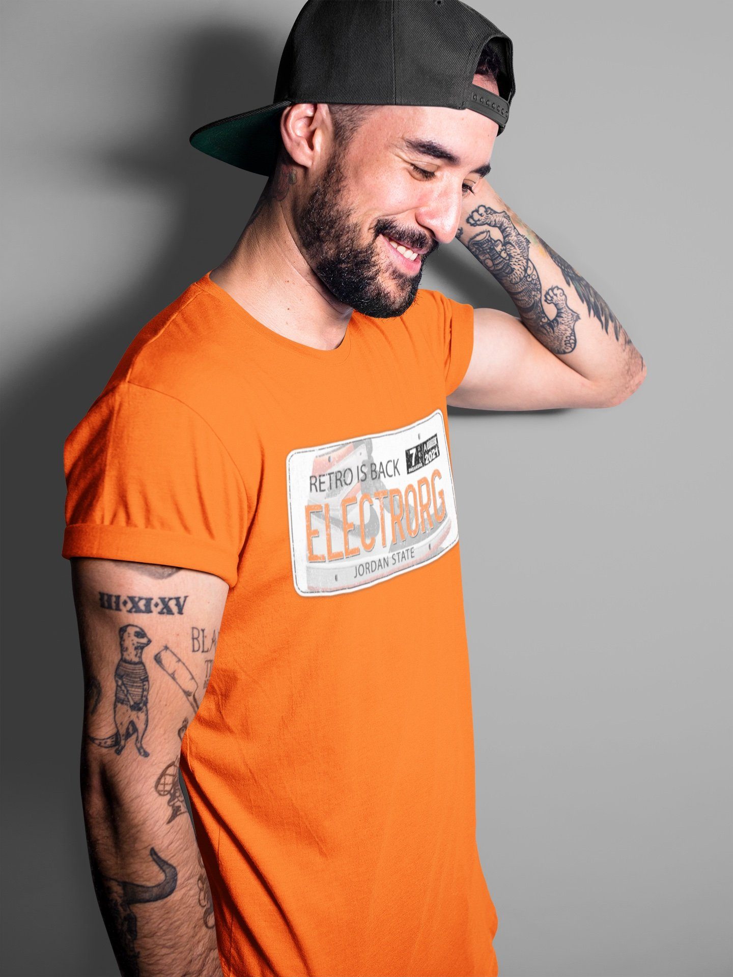 Jordan 1 Electro Orange Sneaker Matching T-Shirt Jordan Plate Sneaker Tees Jordan 1 Electro Orange Sneaker Release Tees Crew Neck Tees