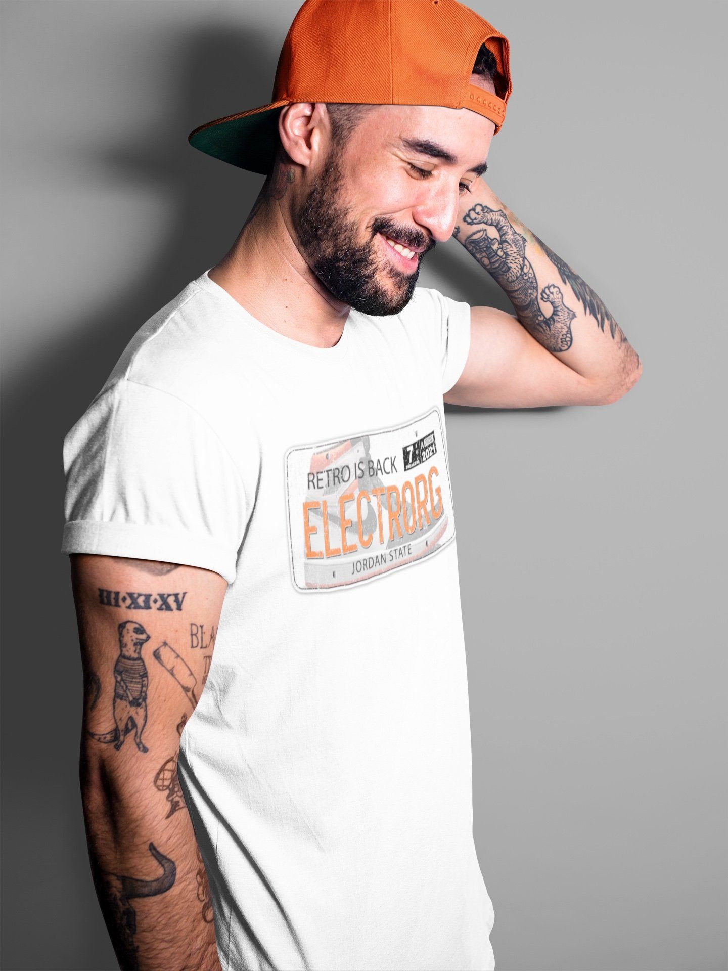 Jordan 1 Electro Orange Sneaker Matching T-Shirt Jordan Plate Sneaker Tees Jordan 1 Electro Orange Sneaker Release Tees Crew Neck Tees