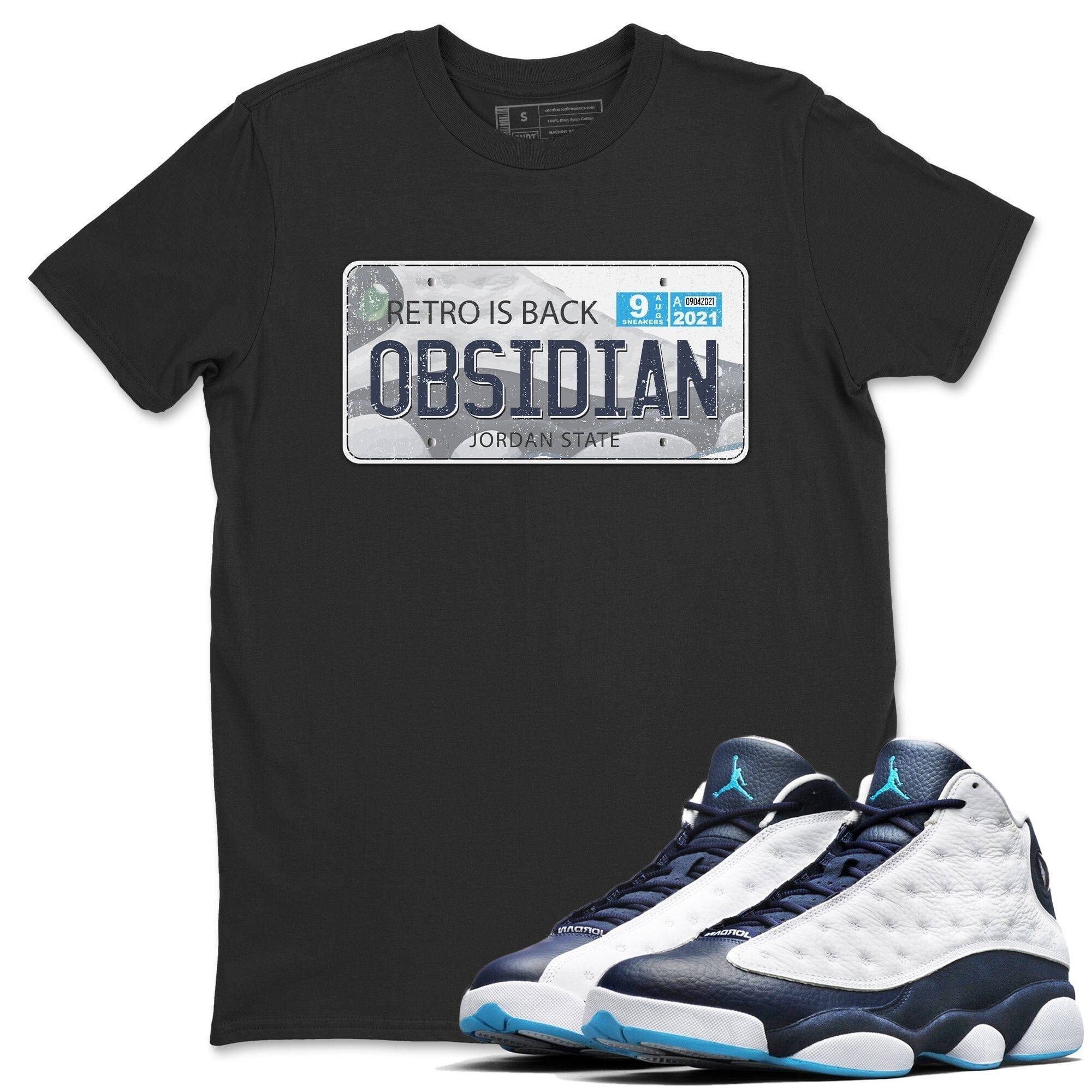 Jordan 13 Obsidian Shirt To Match Jordans Jordan Plate Sneaker Tees Jordan 13 Obsidian Drip Gear Zone Sneaker Matching Clothing Unisex Shirts